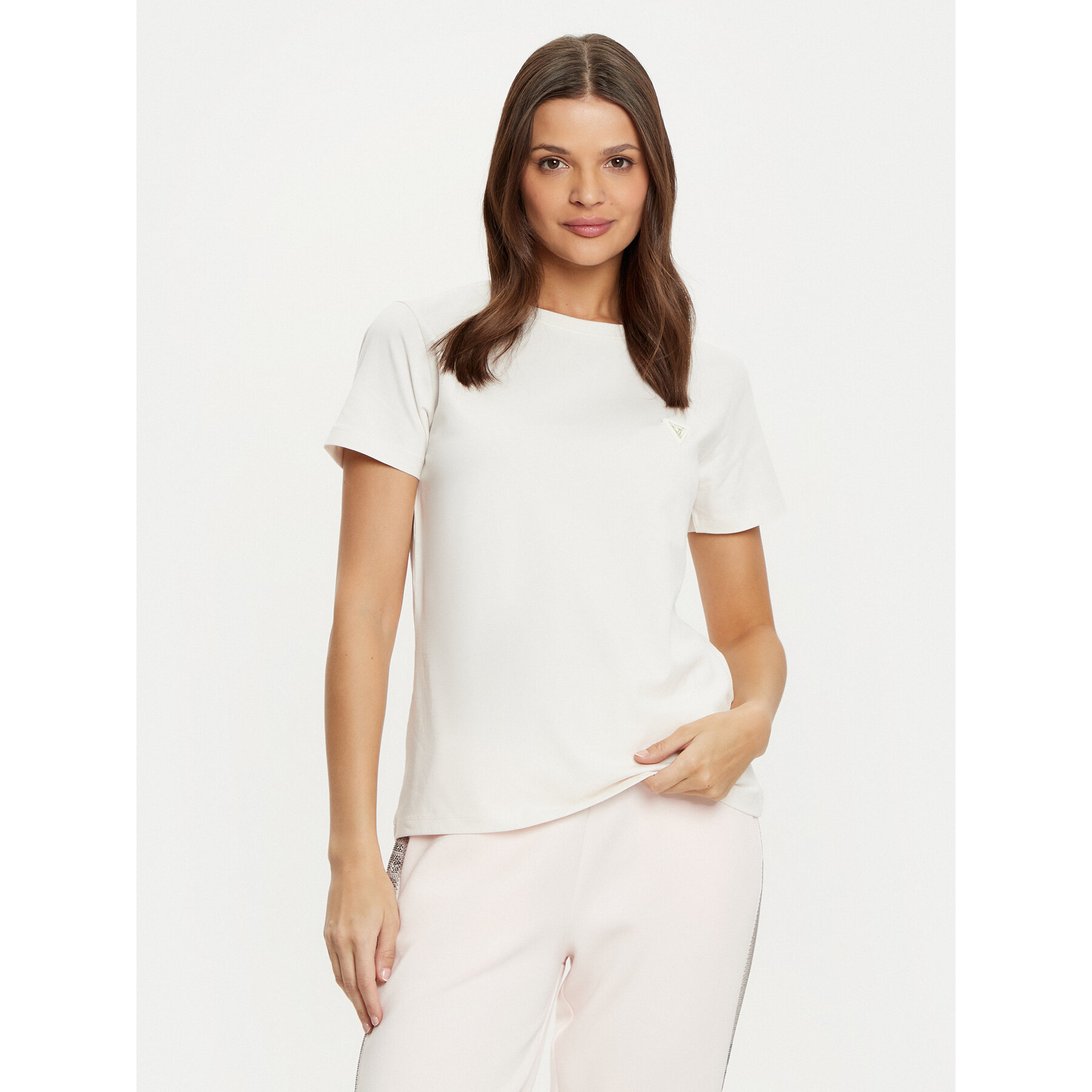 Guess T-Shirt V4YI09 J1314 Εκρού Oversize