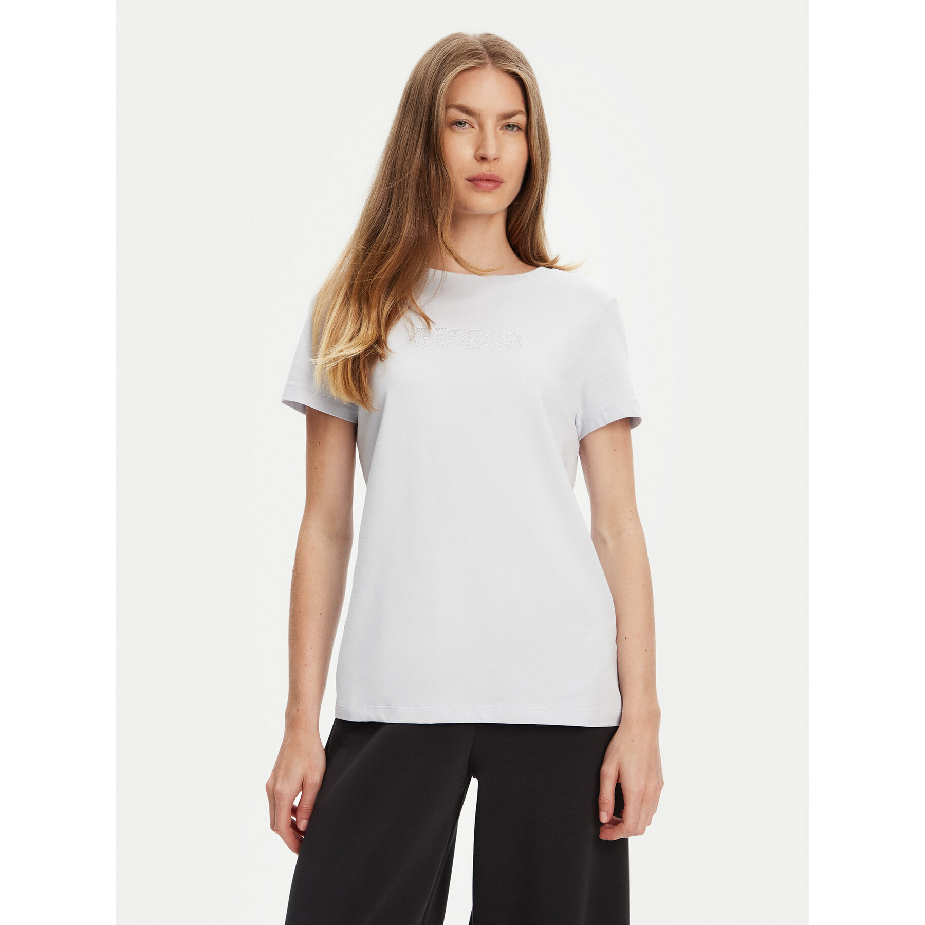 Guess Marškinėliai V3BI11 J1314 Žydra Regular Fit