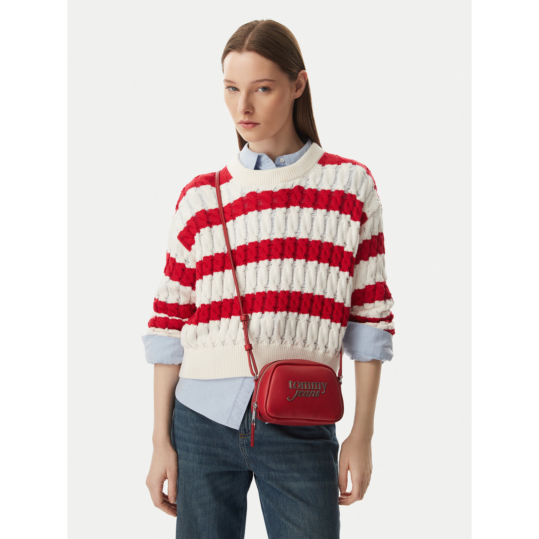 Geantă Tommy Jeans Tjw Bold Camera Bag AW0AW18785 Maro