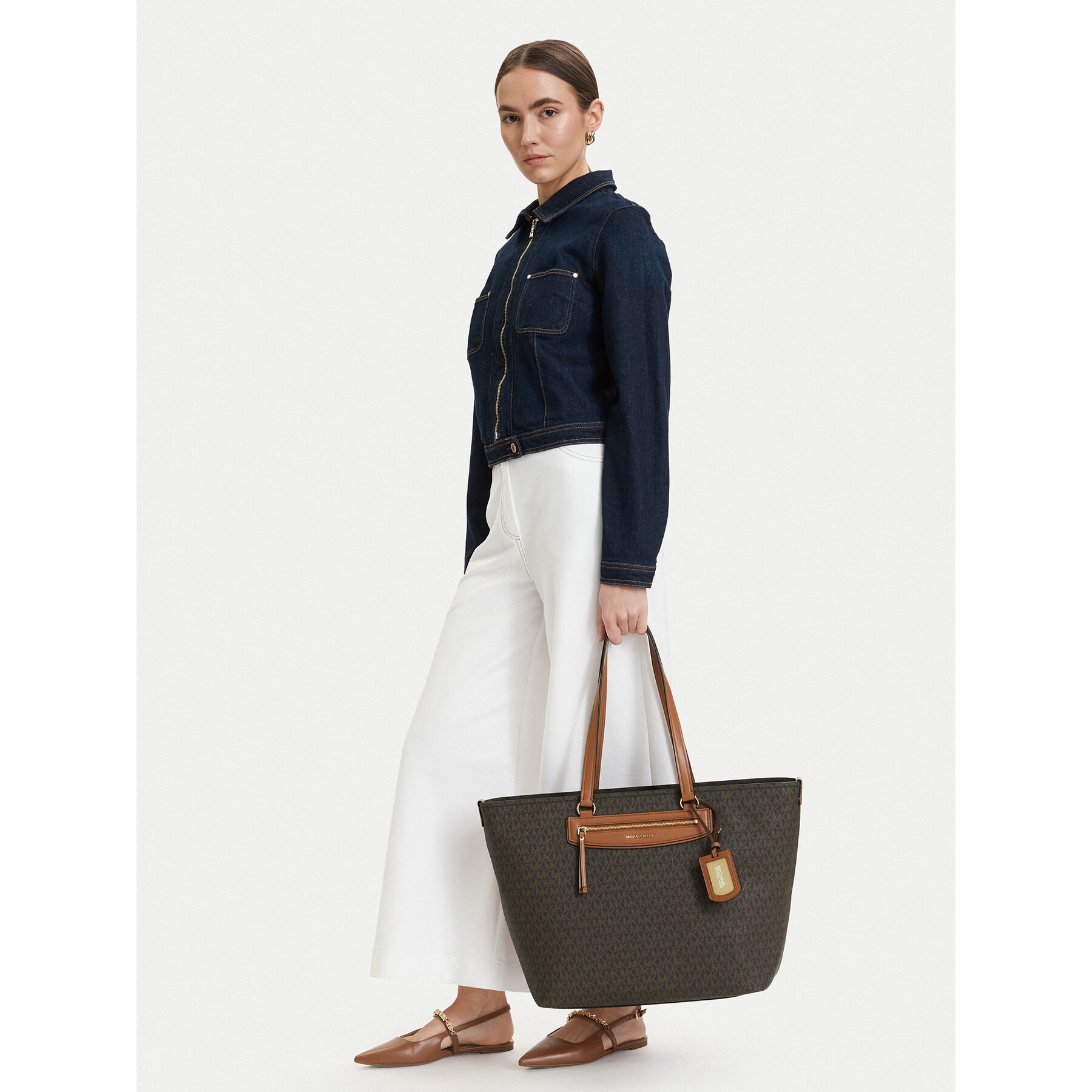 Kabelka MICHAEL Michael Kors Jet Set 30S6GTVT4B Hnedá