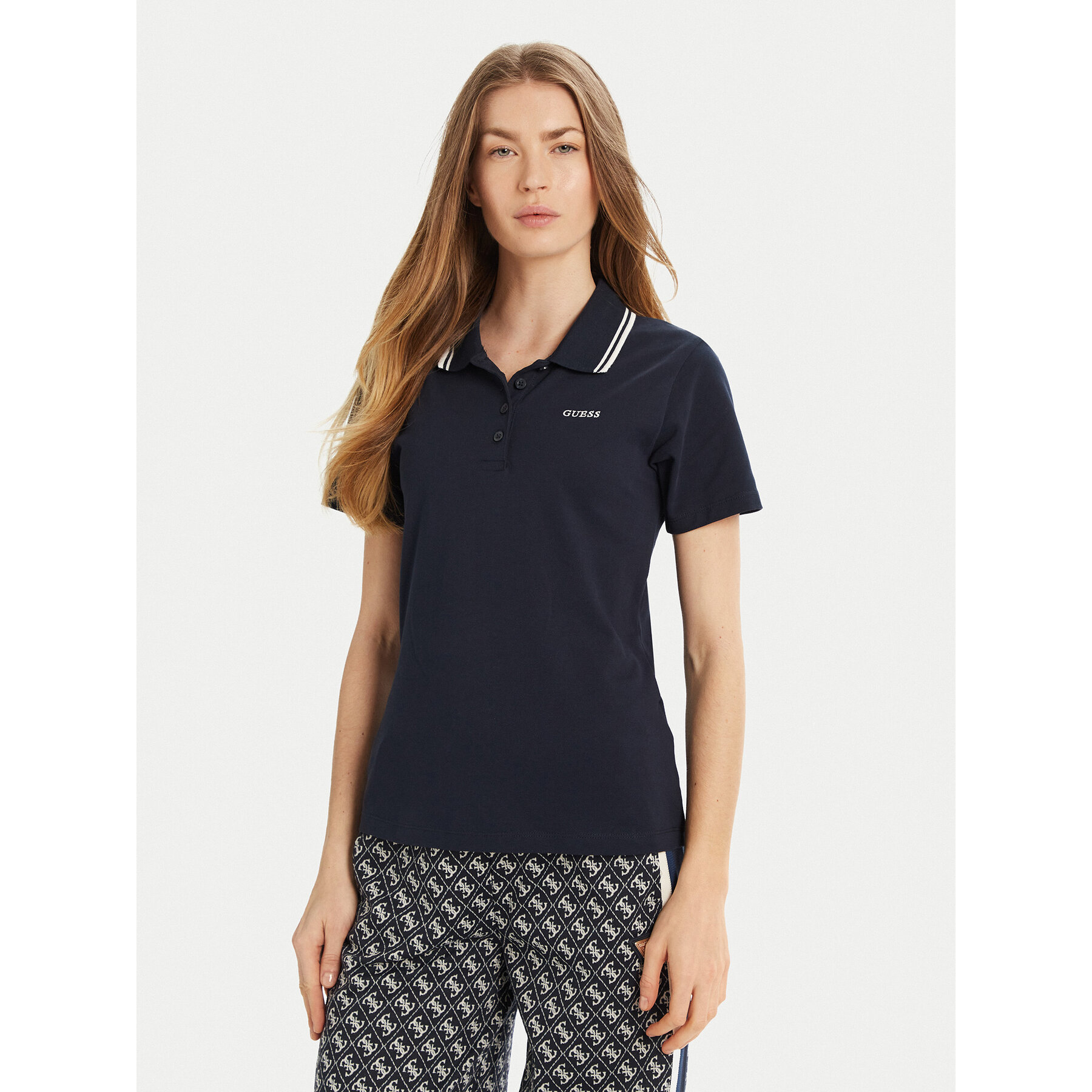 Guess Polo V5GP06 KCOK1 Σκούρο μπλε Slim Fit