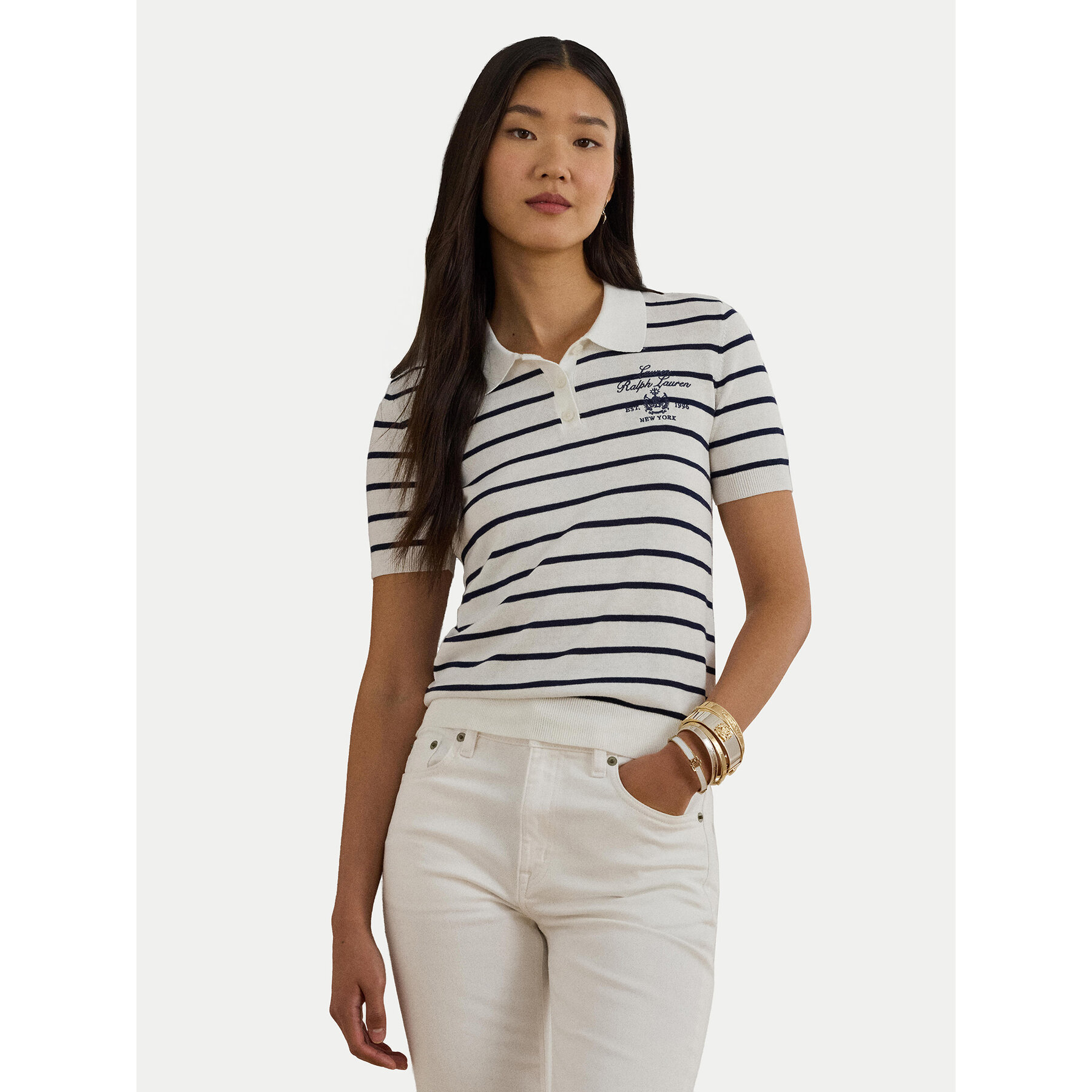 LAUREN RALPH LAUREN Poloshirt 200P03506001 Weiß Slim Fit