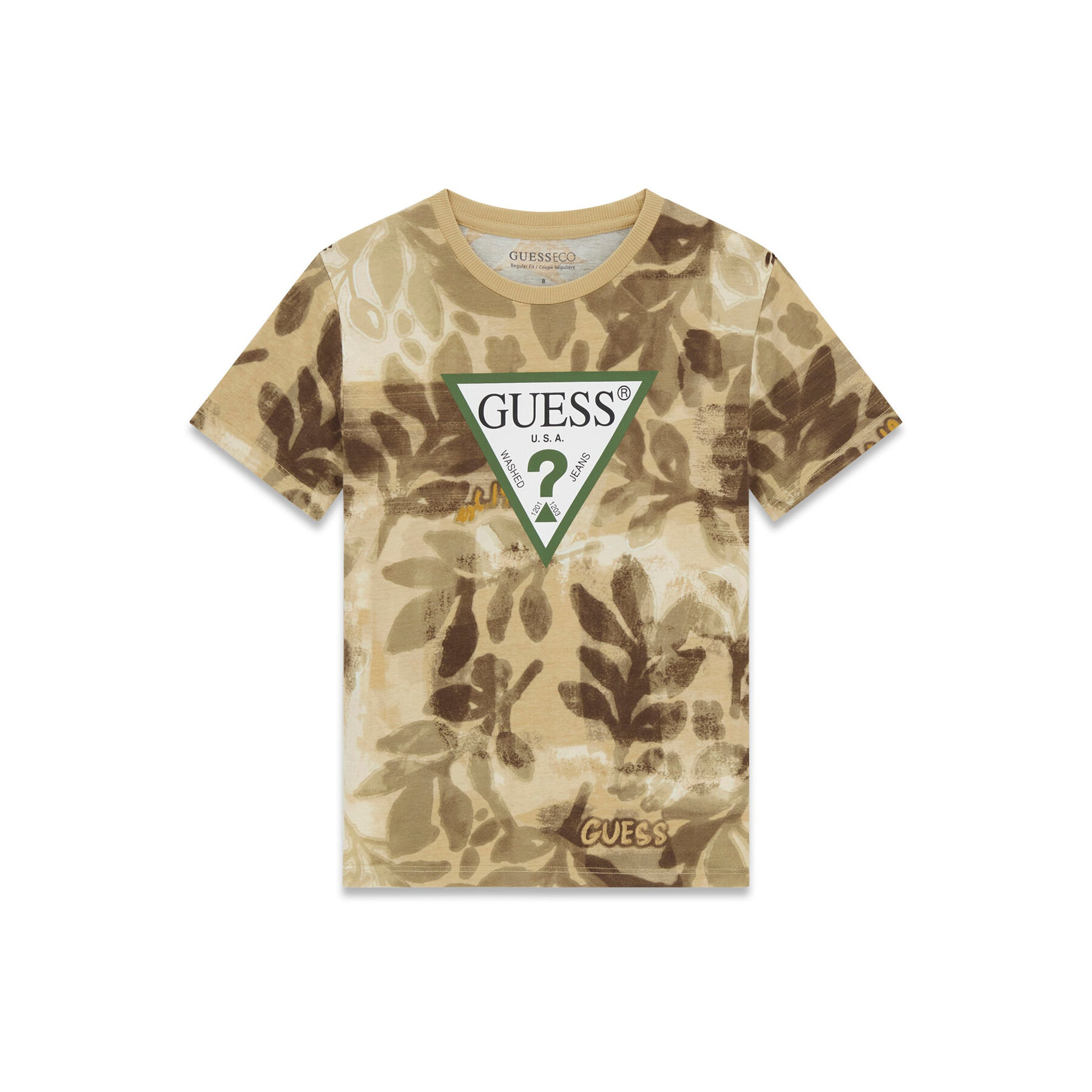 Guess T-shirt L6GI03 K8HM4 Kaki Regular Fit