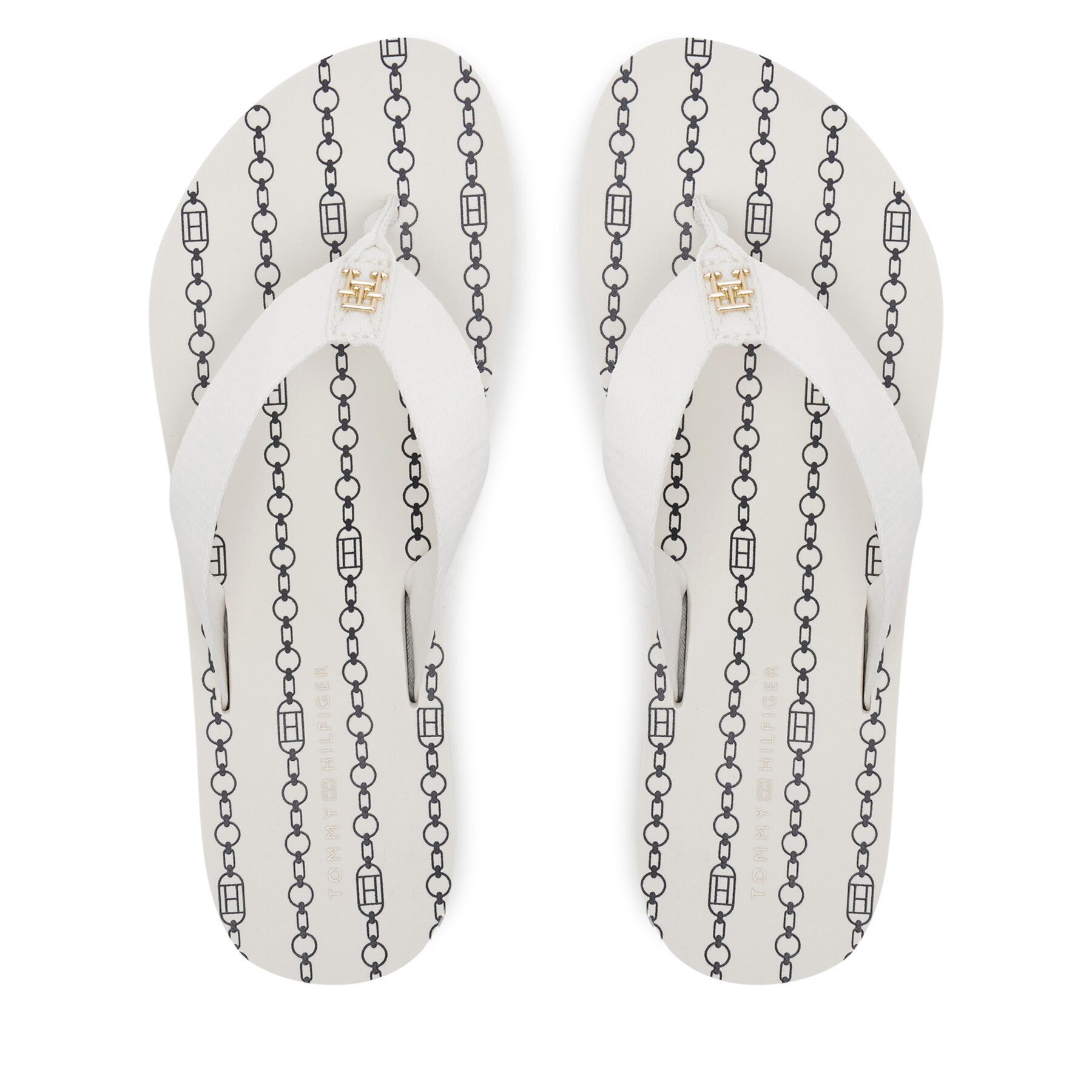 Flip flop Tommy Hilfiger Th Chain Print FW0FW08514 Alb
