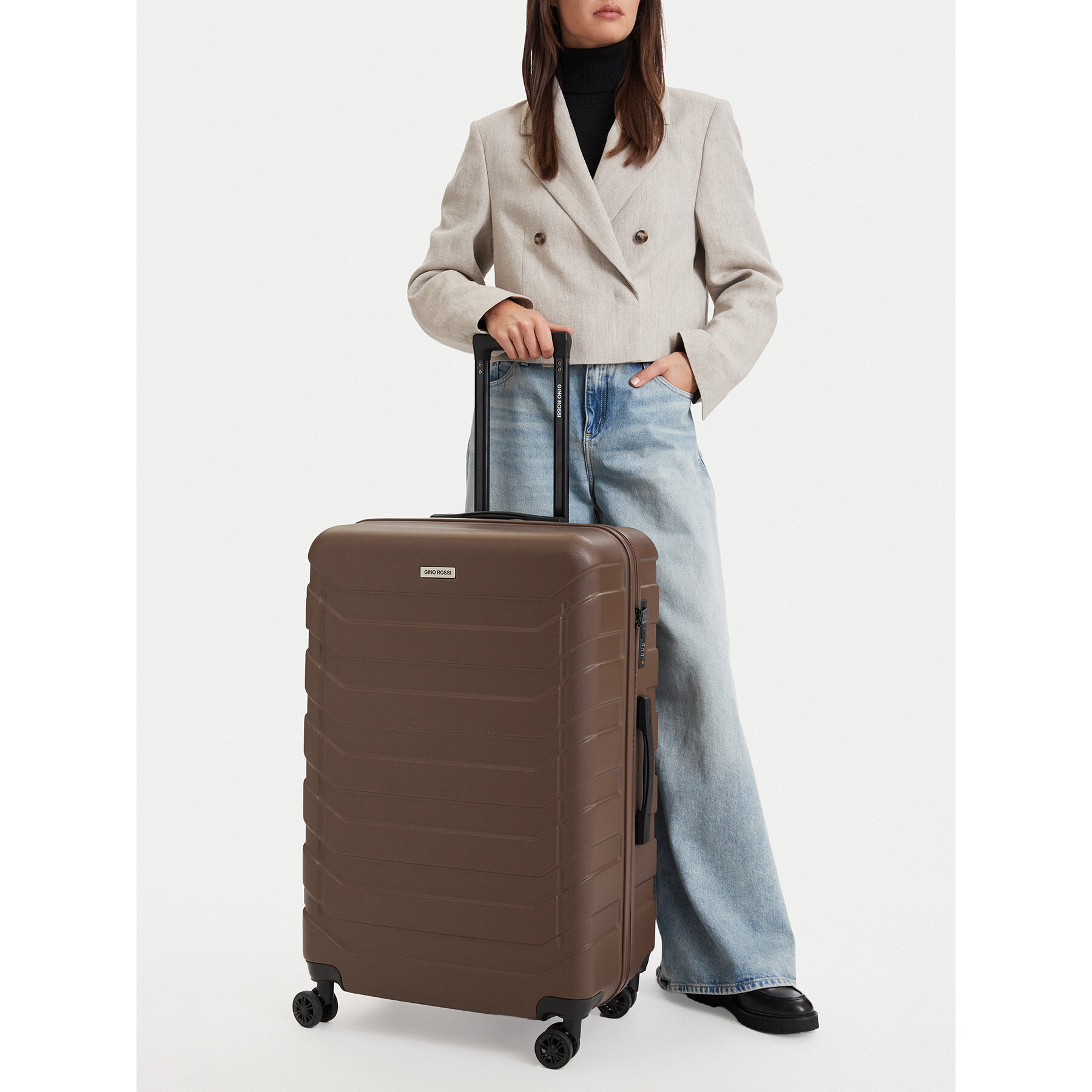 Veľký kufor GINO ROSSI CEO-GIN-MS-002-L Tmavo hnedá
