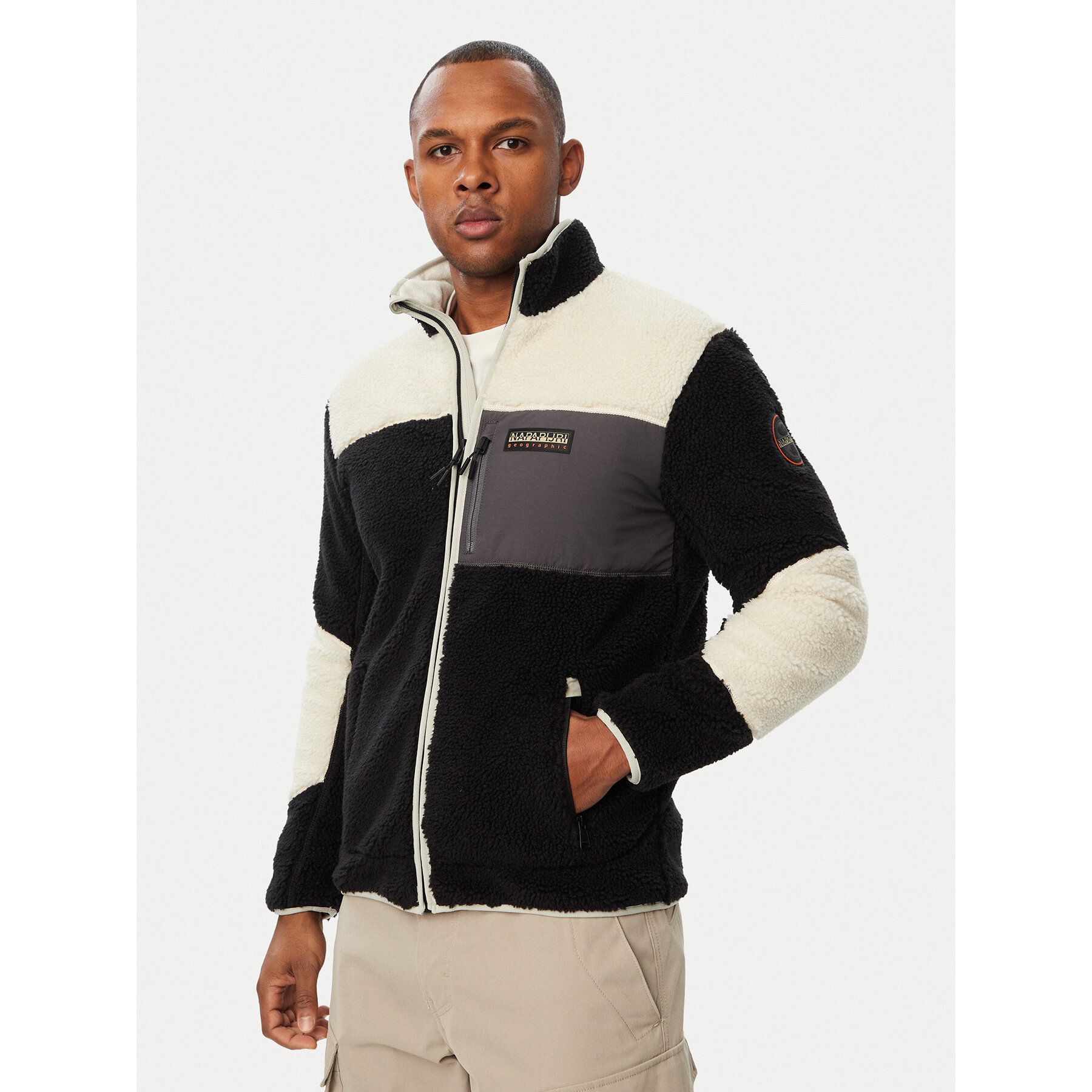 Napapijri Fleecejacke Yupik NP0A8AZU Schwarz Regular Fit