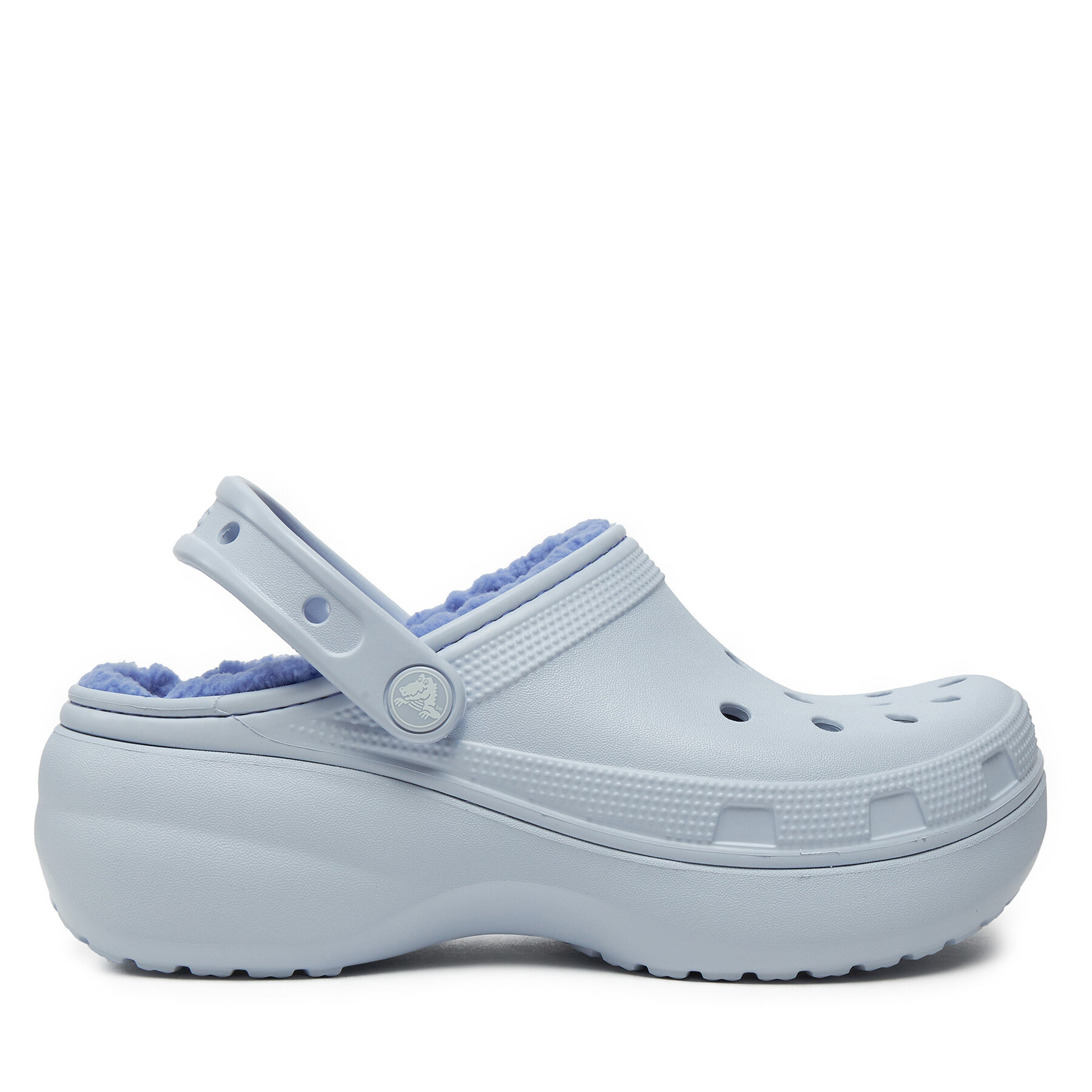 Damen Pantoletten Crocs, Schuhgröße 42_43, Himmelblau, Classic Platform Lined Clog W 207938