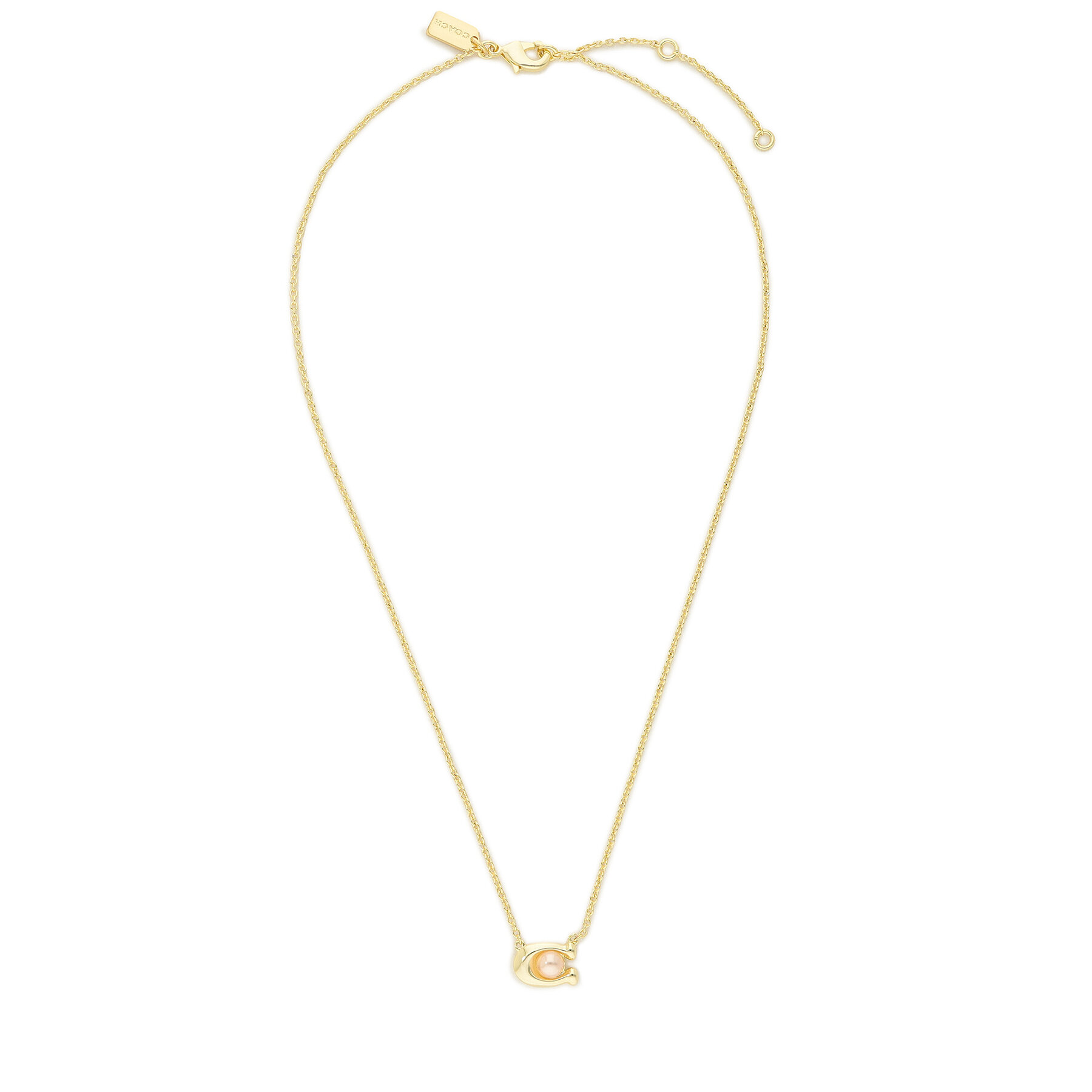 Collana Coach Pearl Signature C Pendant Necklace 37341916GLD651 Oro