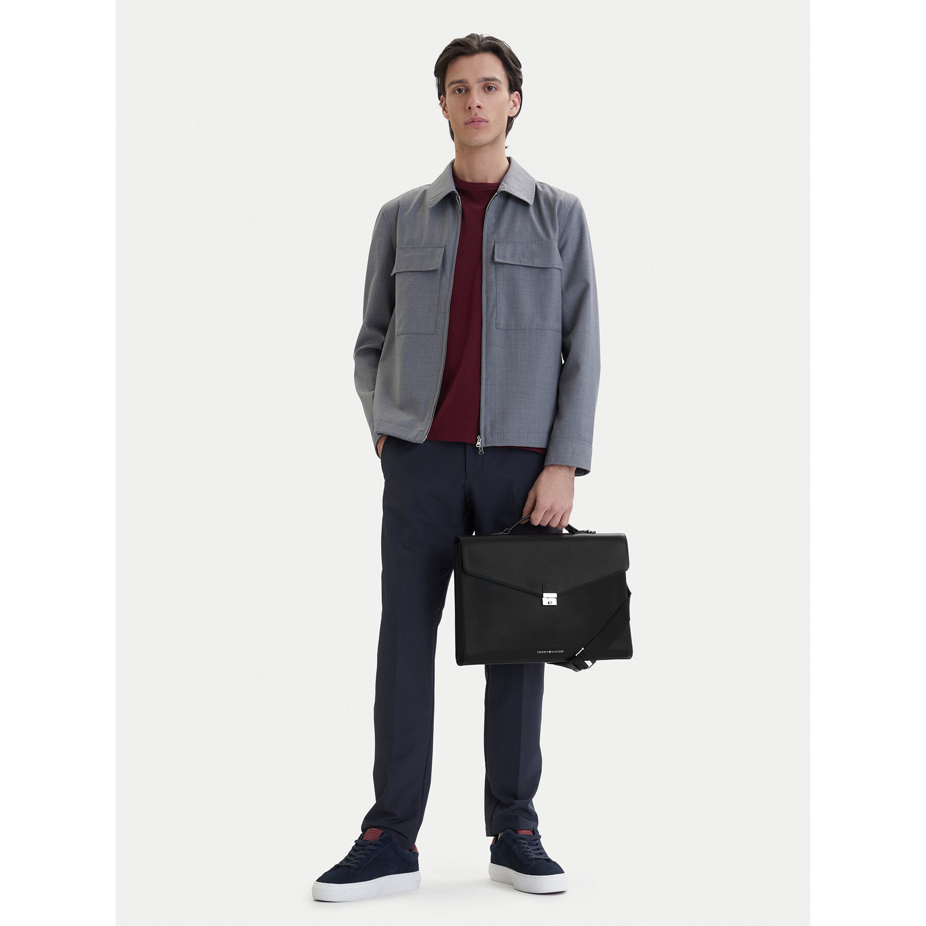 Aktovka Tommy Hilfiger Th Business Leather Computer Bag AM0AM14163 Čierna