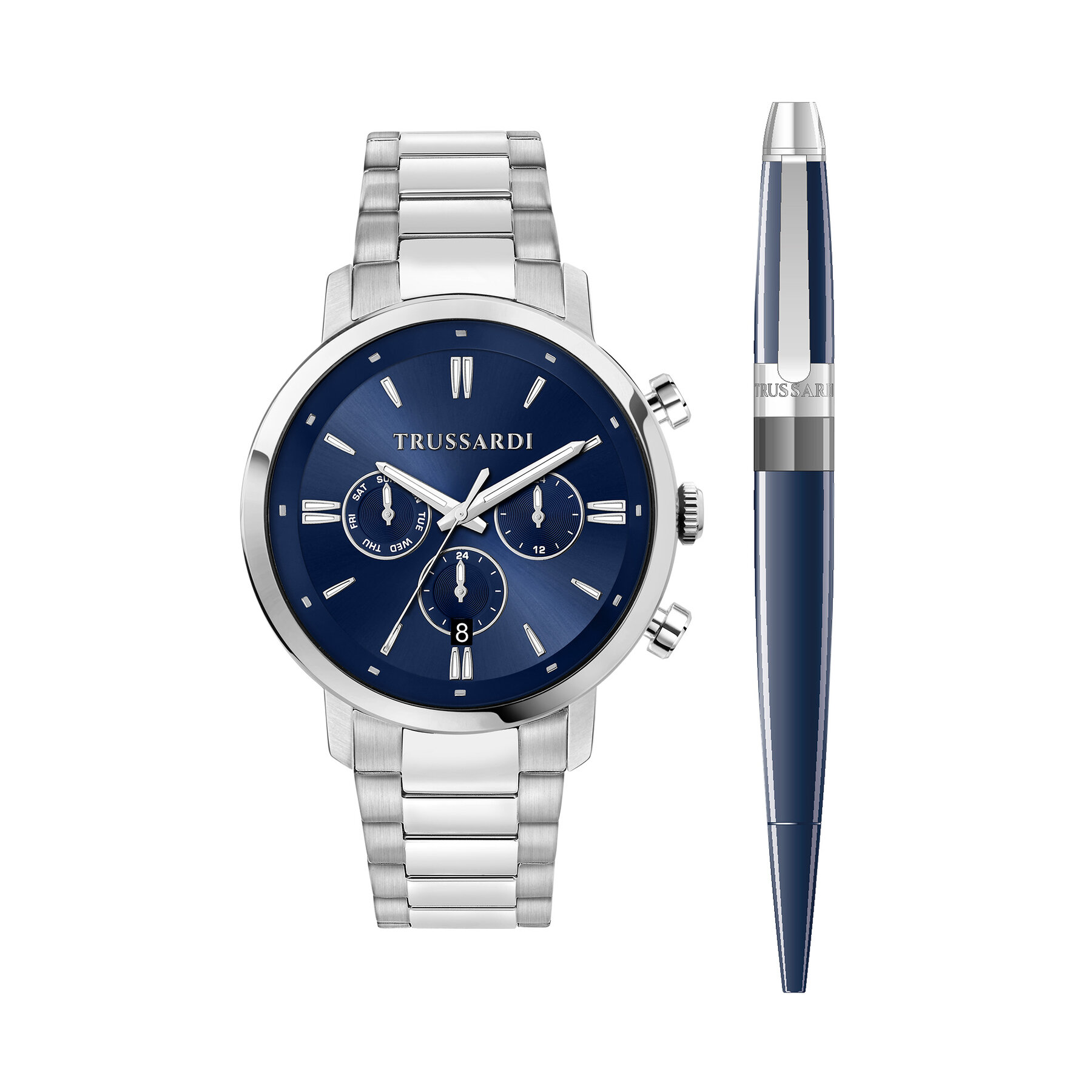 Set montre et stylo Trussardi R2453147018 Bleu marine