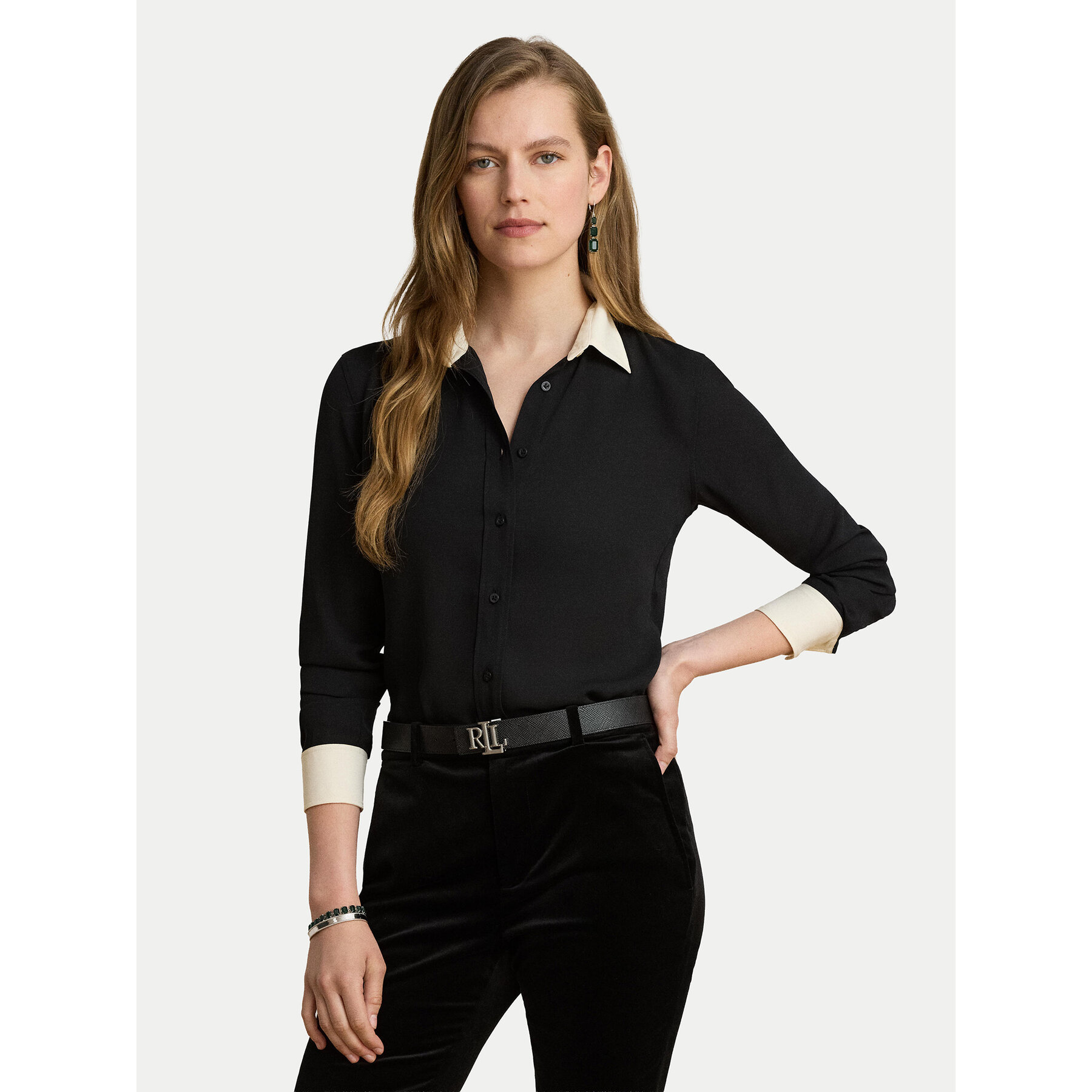 LAUREN RALPH LAUREN Hemd 200968762001 Schwarz Classic Fit