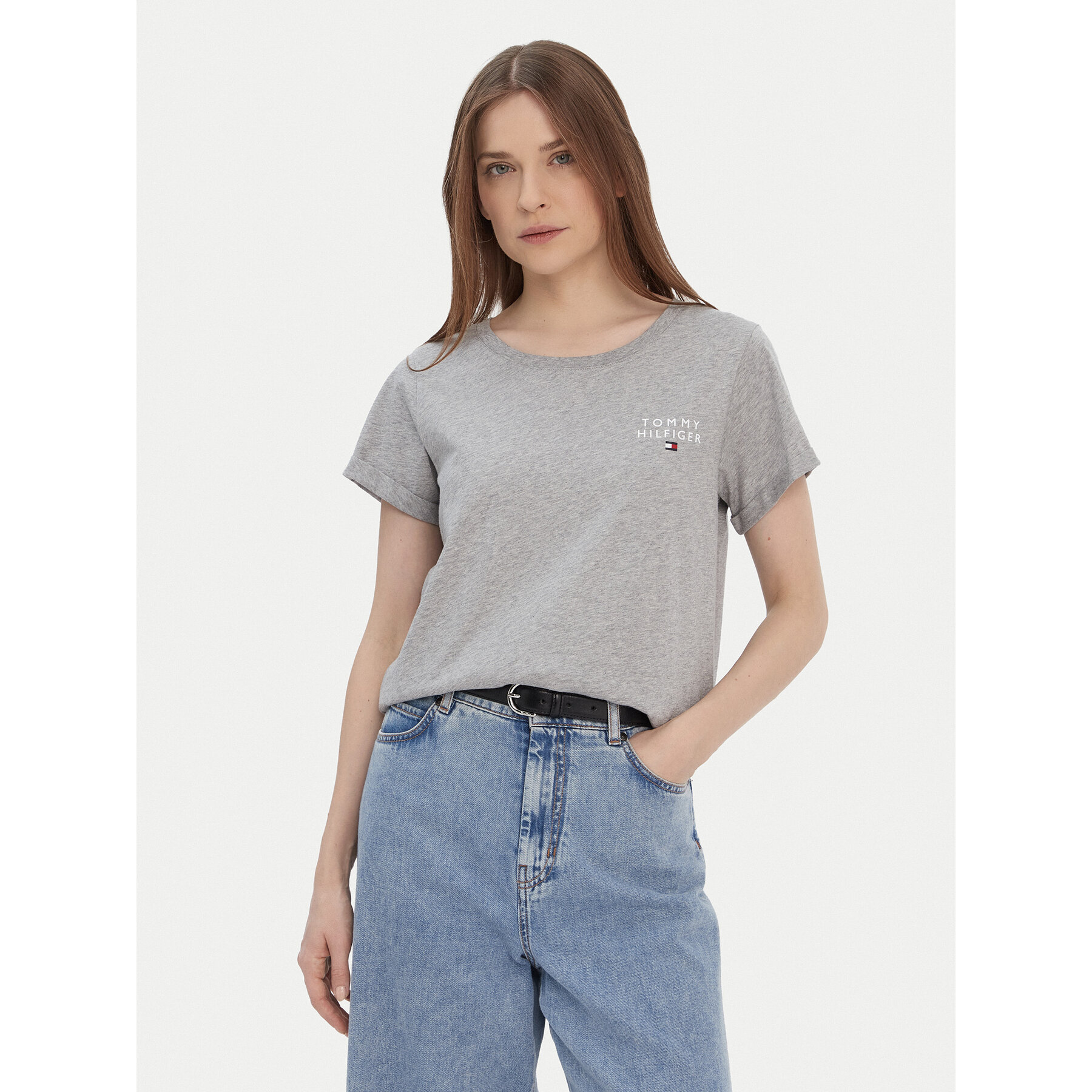 Tommy Hilfiger T-shirt UW0UW04525 Siva Regular Fit