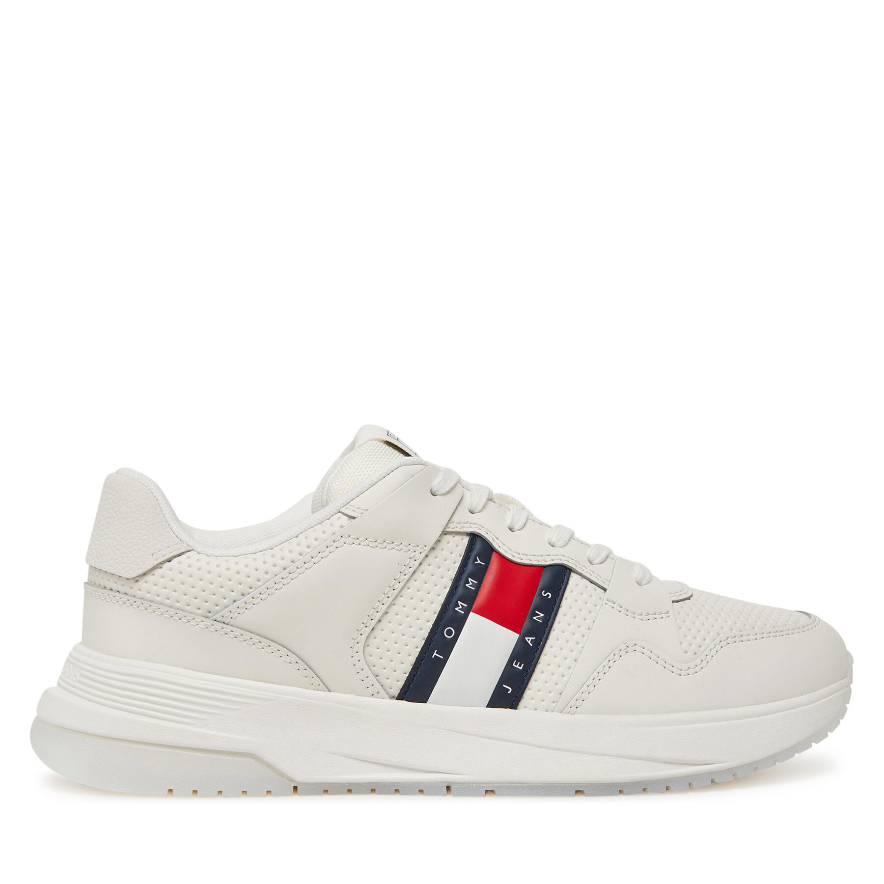 Sneakersy Tommy Jeans Tjm Retrocasual Runner EM0EM01528 Biela