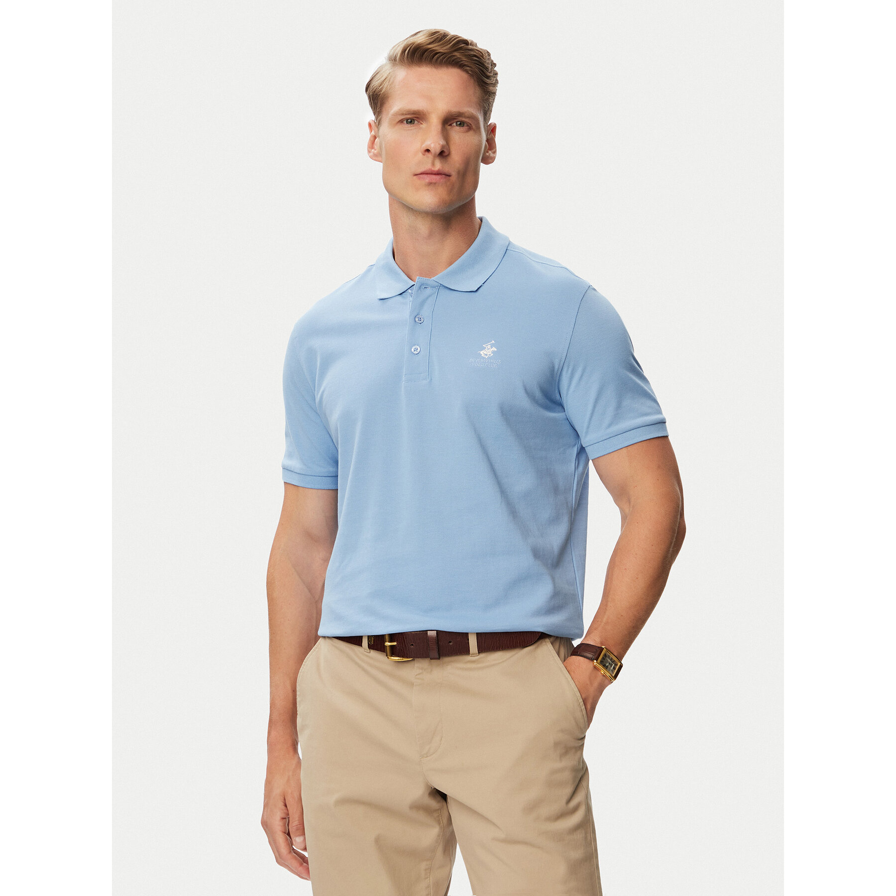 Beverly Hills Polo Club Polo majica P-SS26M-P450124 Svetlo modra Regular Fit