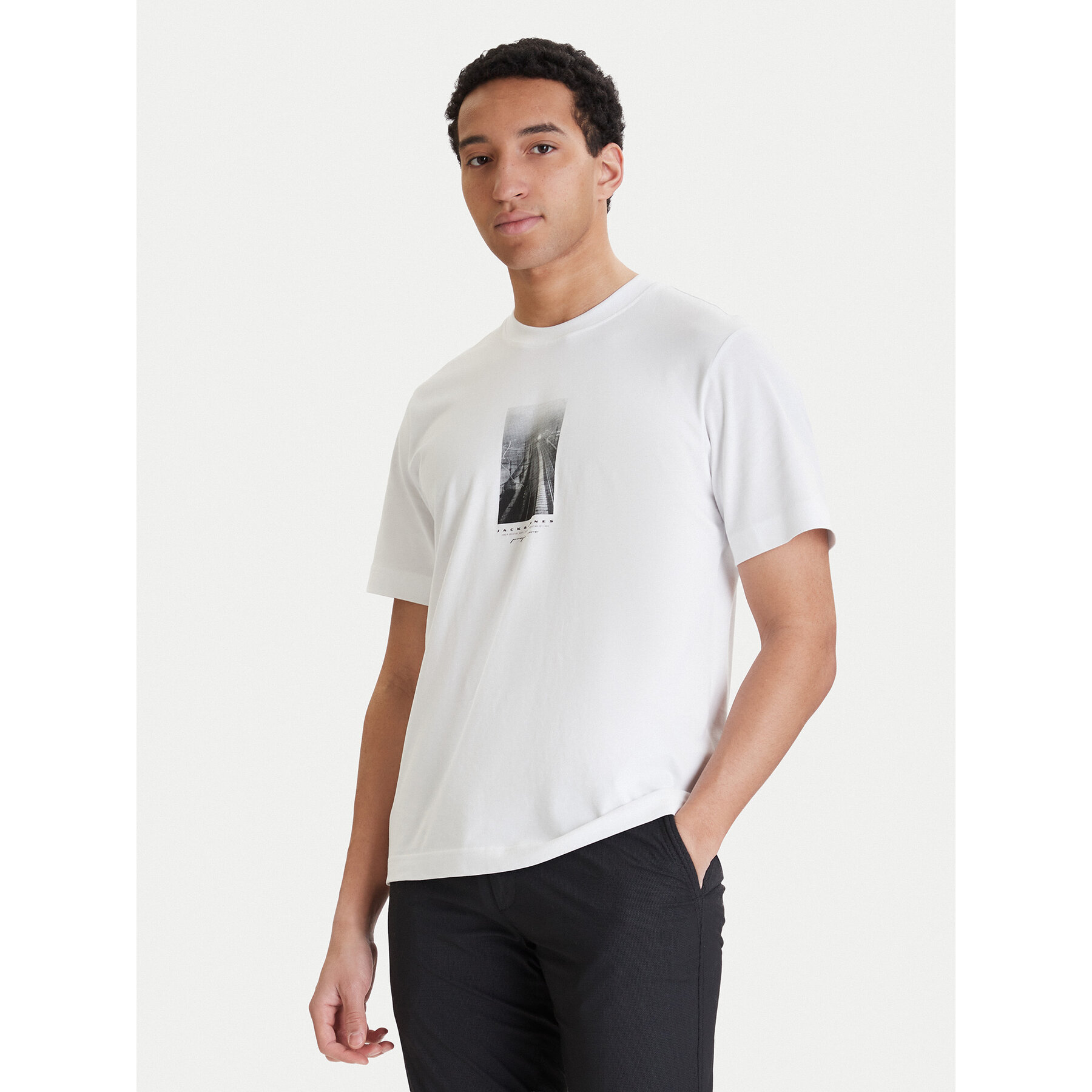 Jack & Jones T-shirt Fusion 12289870 Bijela Relaxed Fit