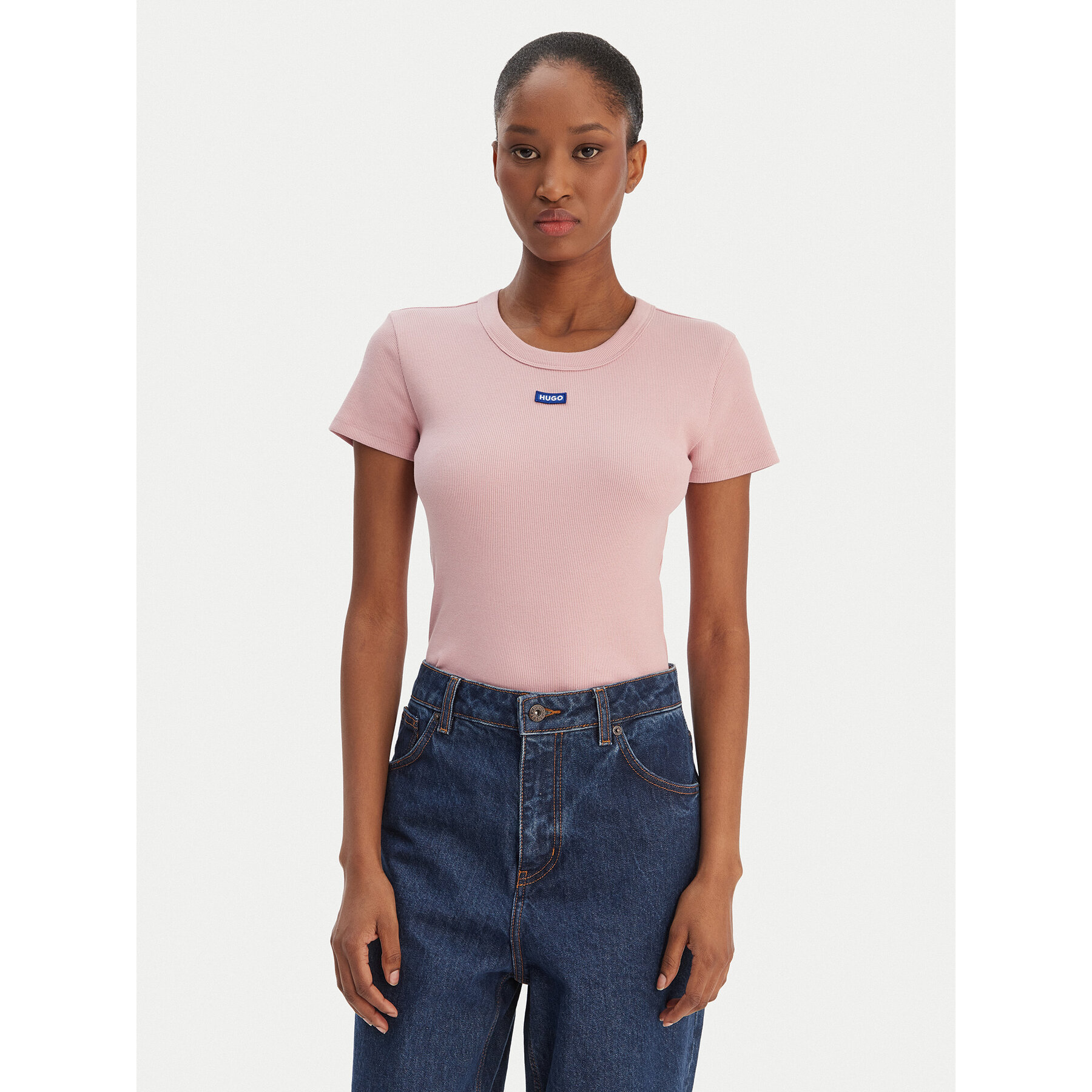 HUGO Majica Easy 50523924 Svetlo rožnata Slim Fit