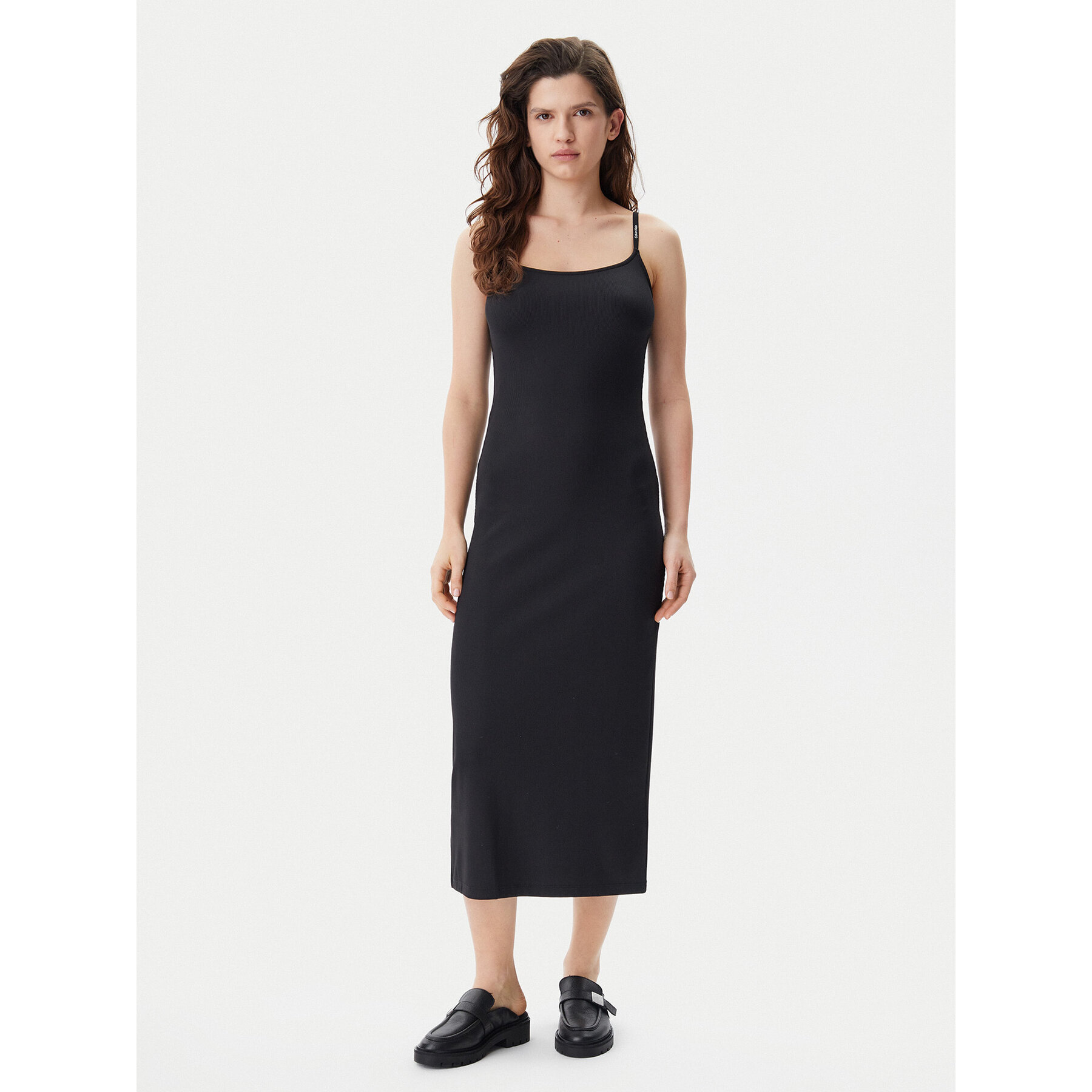 Calvin Klein Jeans Sommerkleid Logo J20J225288 Schwarz Slim Fit