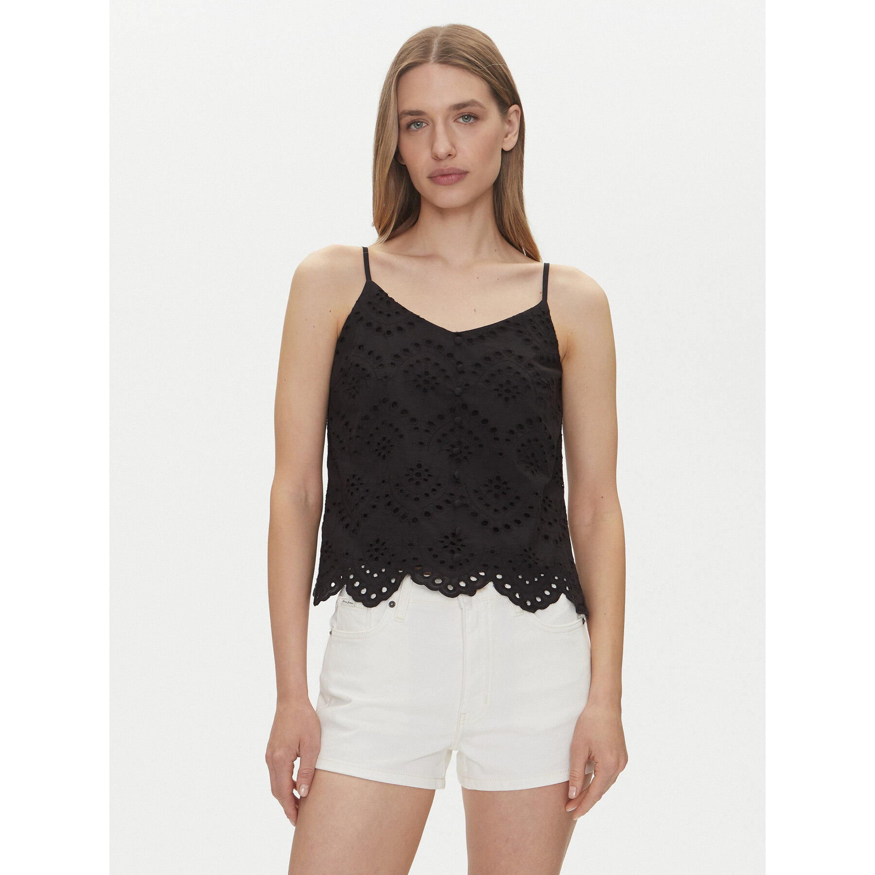 Pieces Top Vilde 17156563 Schwarz Regular Fit