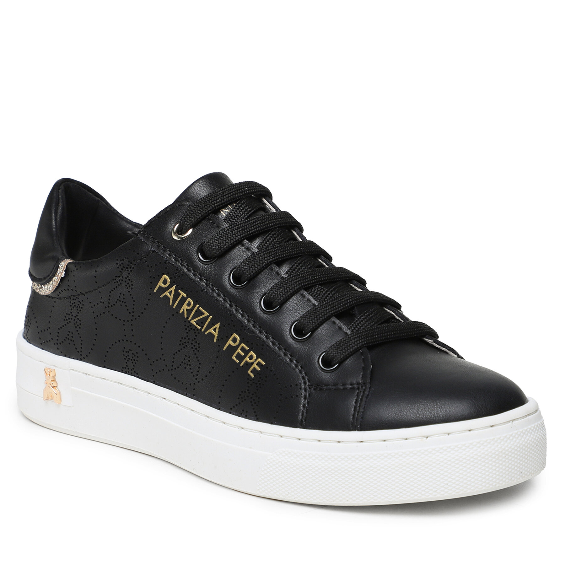 Sneakers Patrizia Pepe PJ211.01 S Nero/Platino epantofi-Copii-Fete-Pantofi-Cu imagine super redus 2022