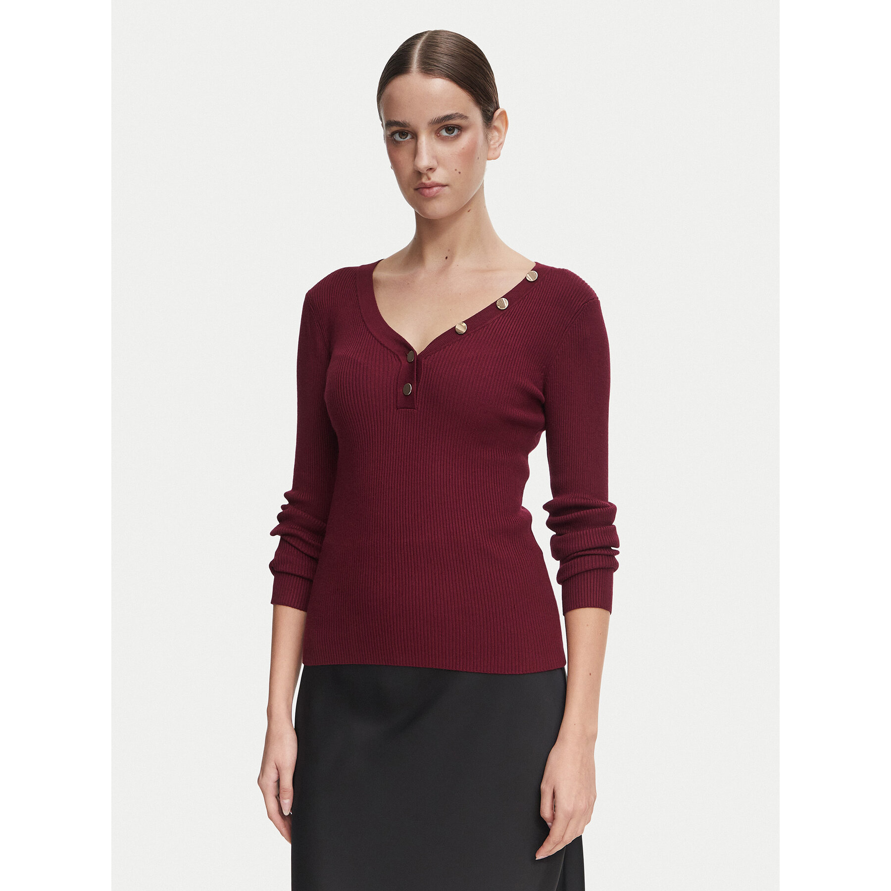 Morgan Bluse 261-MBANBIN Dunkelrot Slim Fit