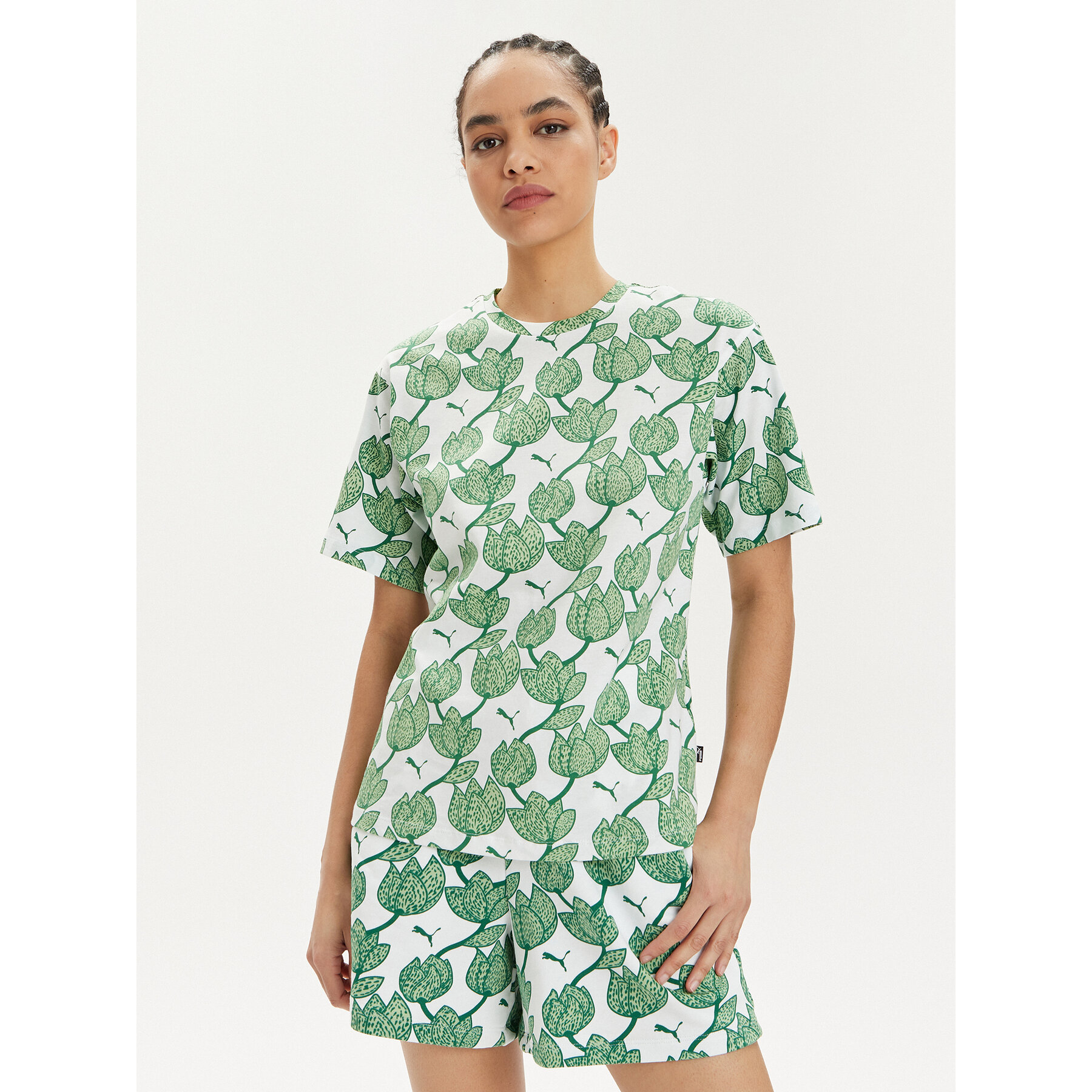 Puma T-Shirt Ess+ Blossom 679493 Πράσινο Relaxed Fit