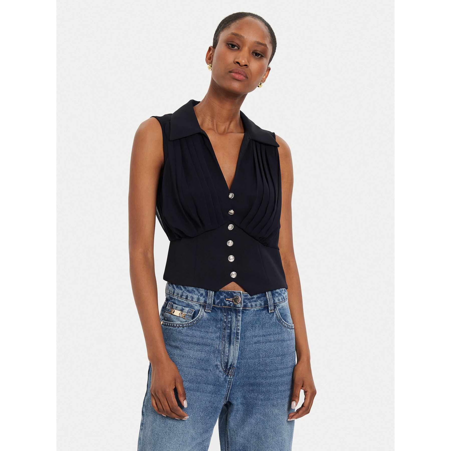 Morgan Τοπ 242-OPLI Σκούρο μπλε Slim Fit