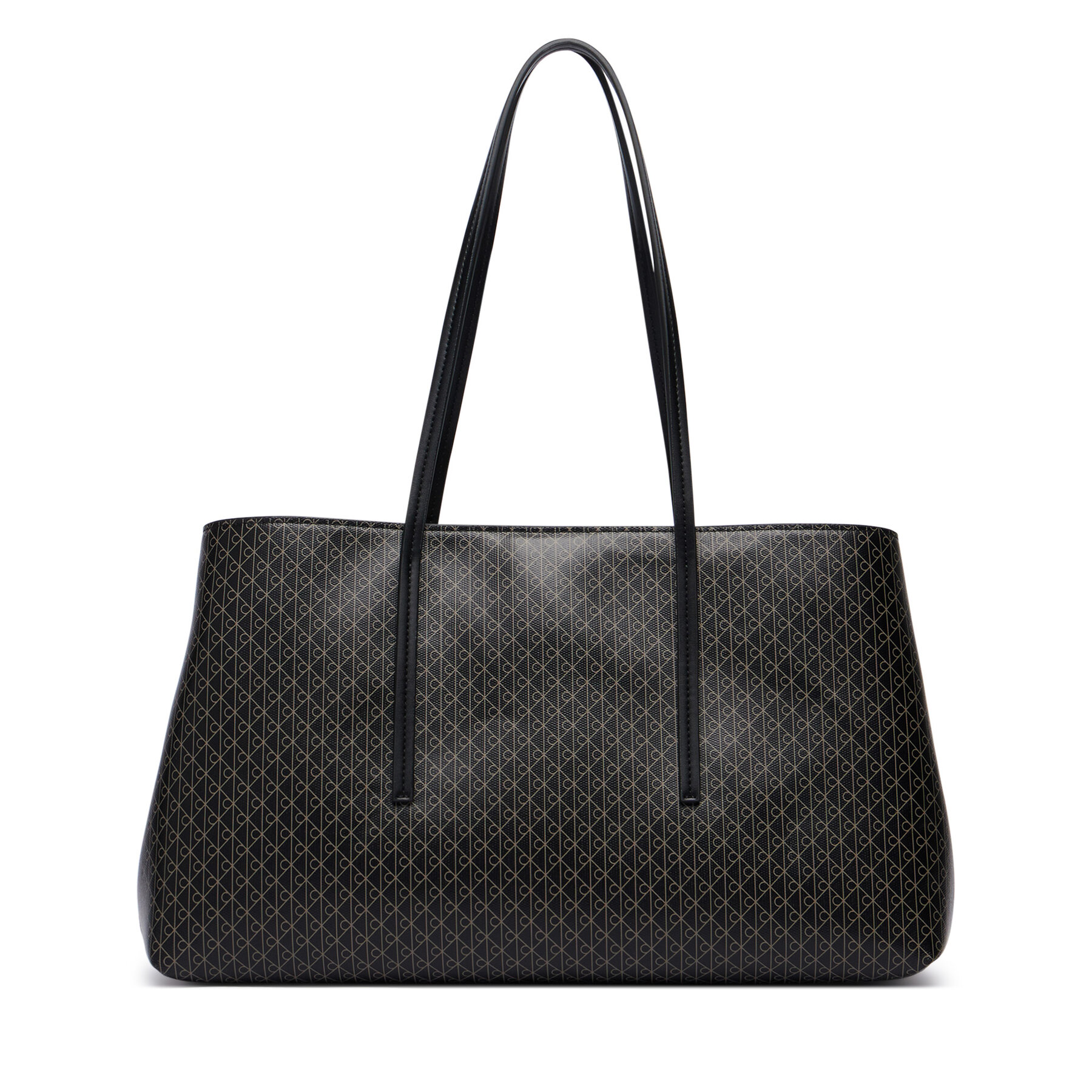 Geantă Calvin Klein Emblem Aop Medium Work Tote LV04F3786G Negru