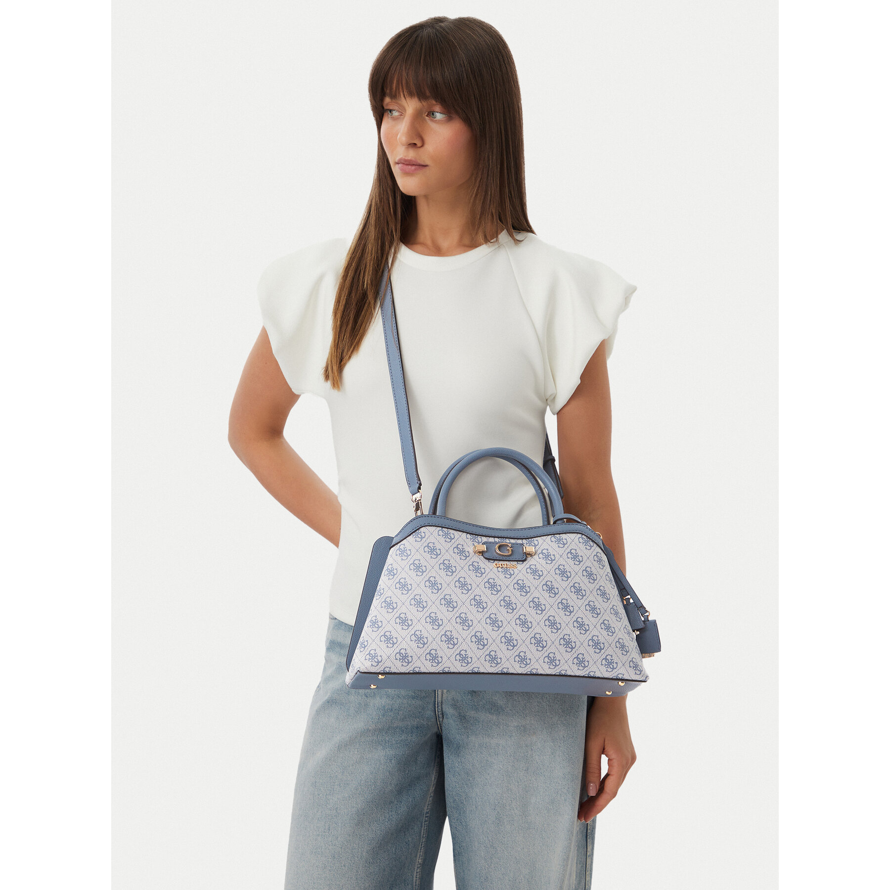 Ročna torba Guess Lindsey HWSG97 49060 Modra