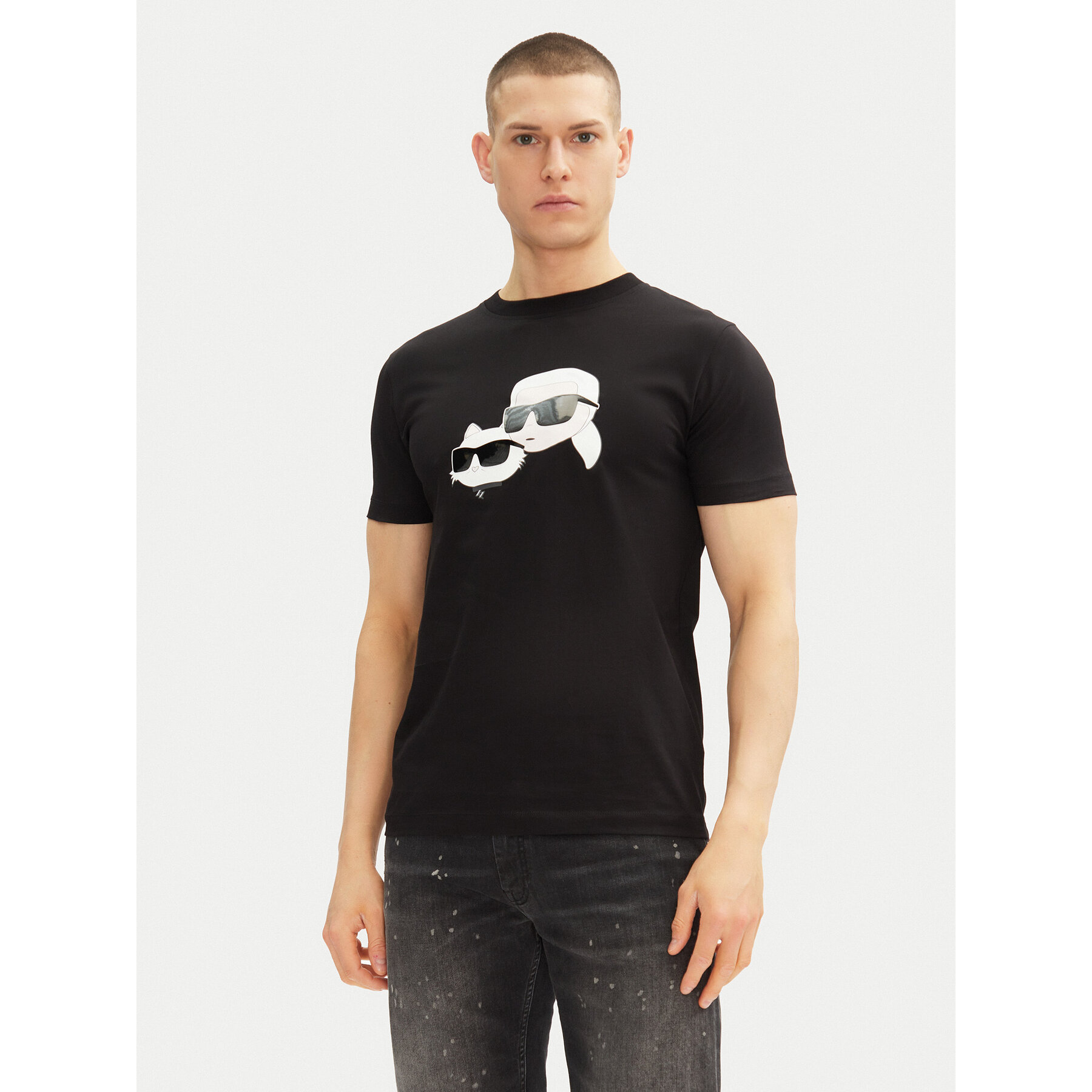 KARL LAGERFELD Póló 755061 552241 Fekete Regular Fit