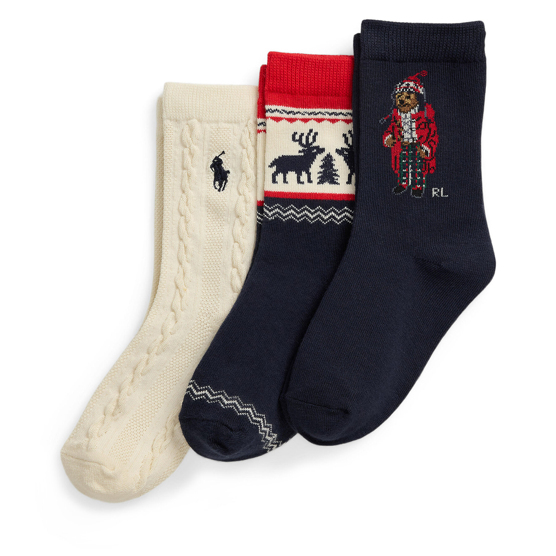 3 pares de calcetines altos para niño Polo Ralph Lauren 443958812001 Azul marino