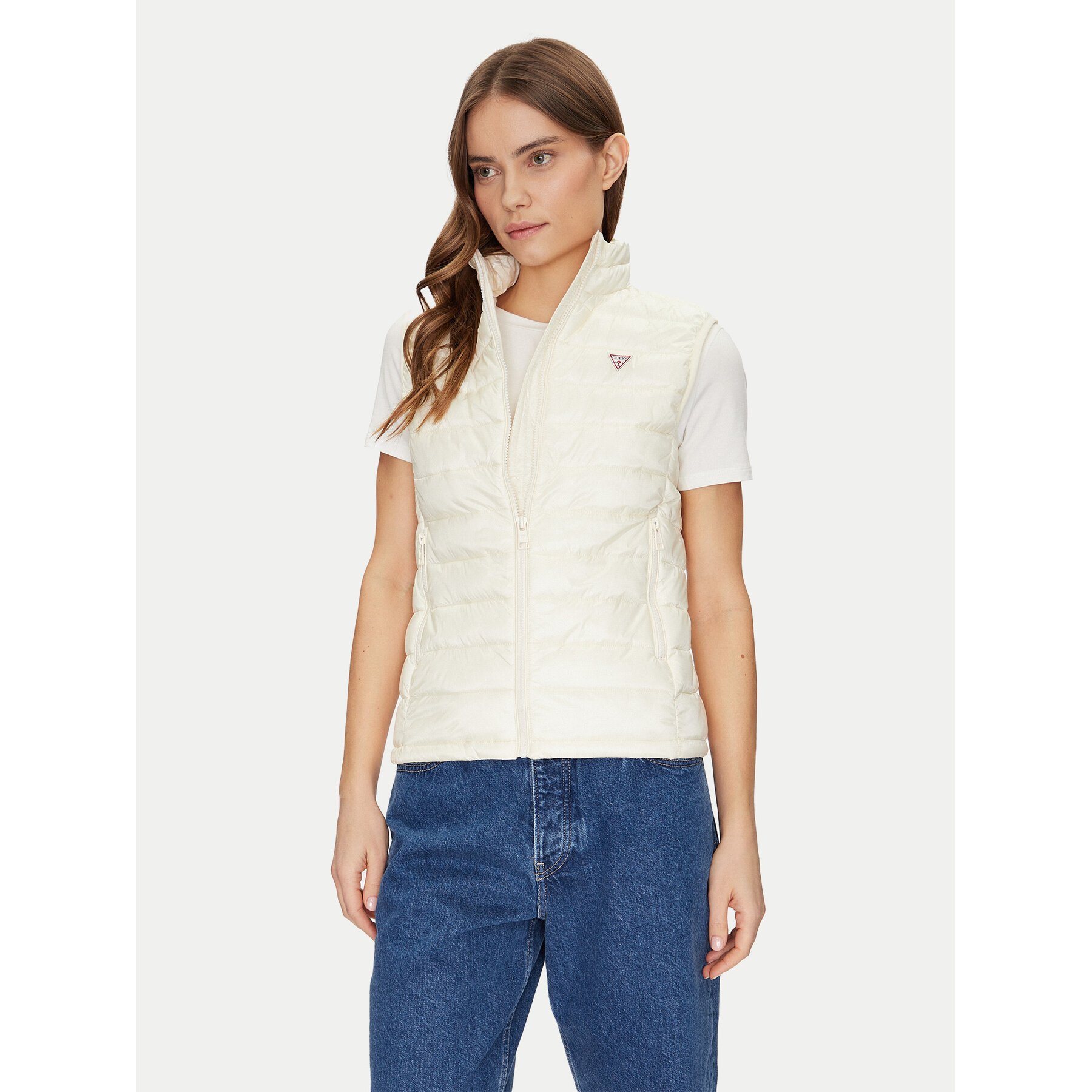 Guess Jeans Bodywarmer W5RN55 WHAB2 Écru Regular Fit