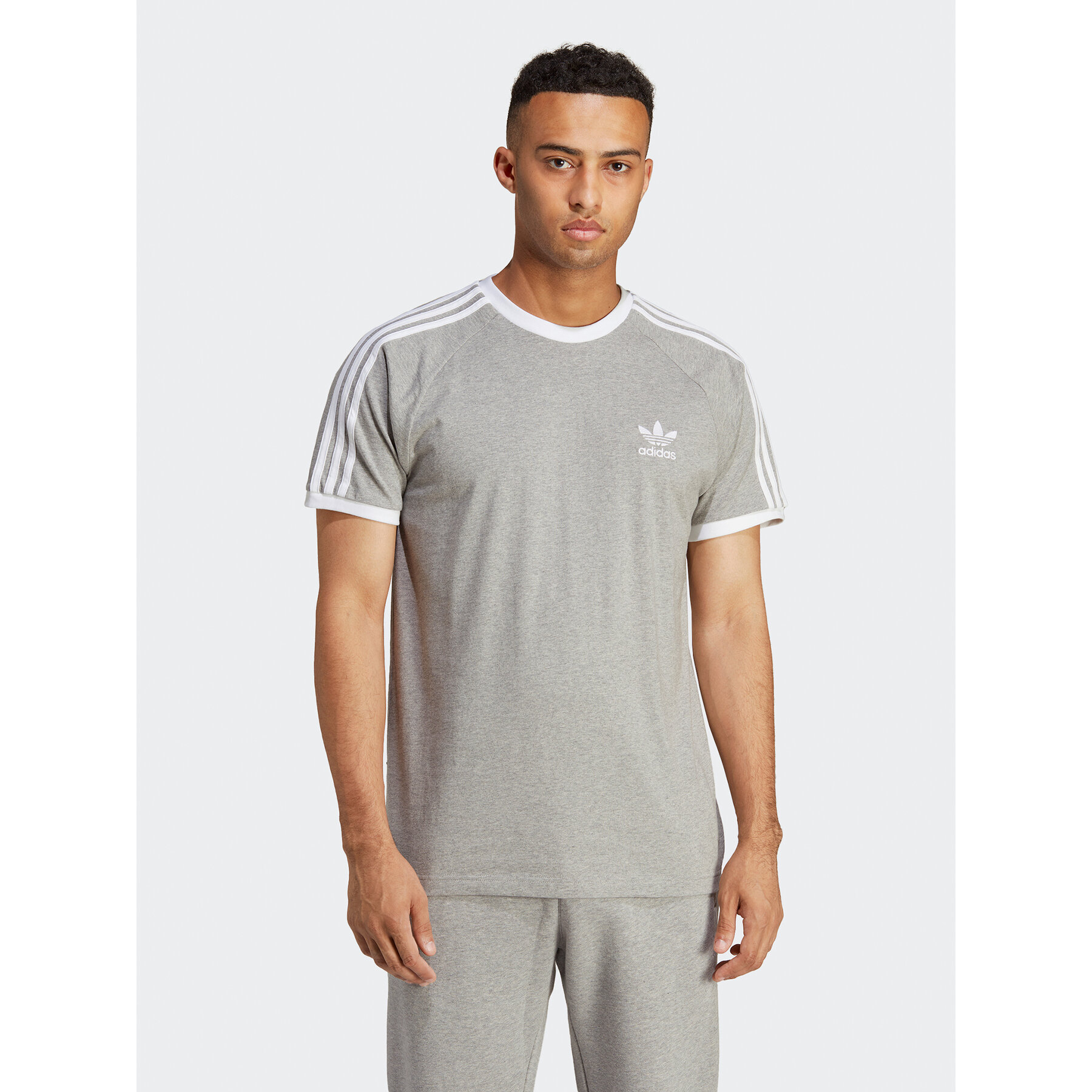 adidas T-Shirt Adicolor Classics 3-Stripes T-Shirt IA4848 Γκρι Slim Fit