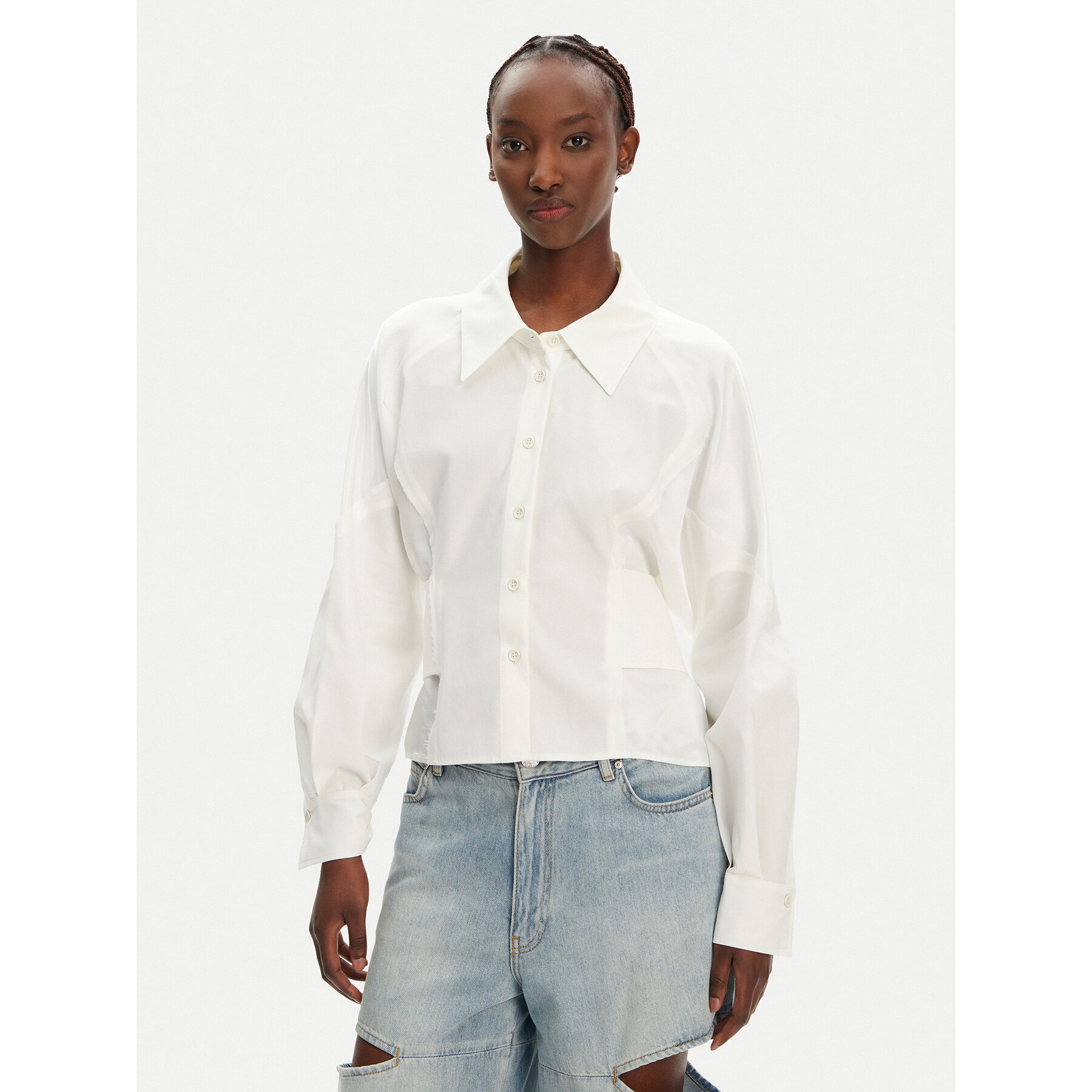 PINKO Hemd Controvento 104594 A2BT Weiß Relaxed Fit