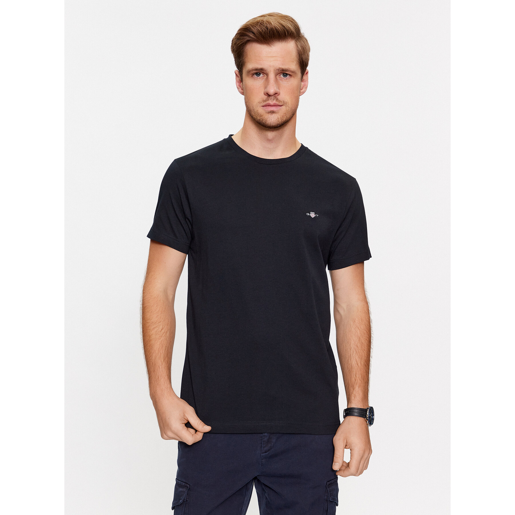 Gant Póló Shield 2003185 Fekete Slim Fit
