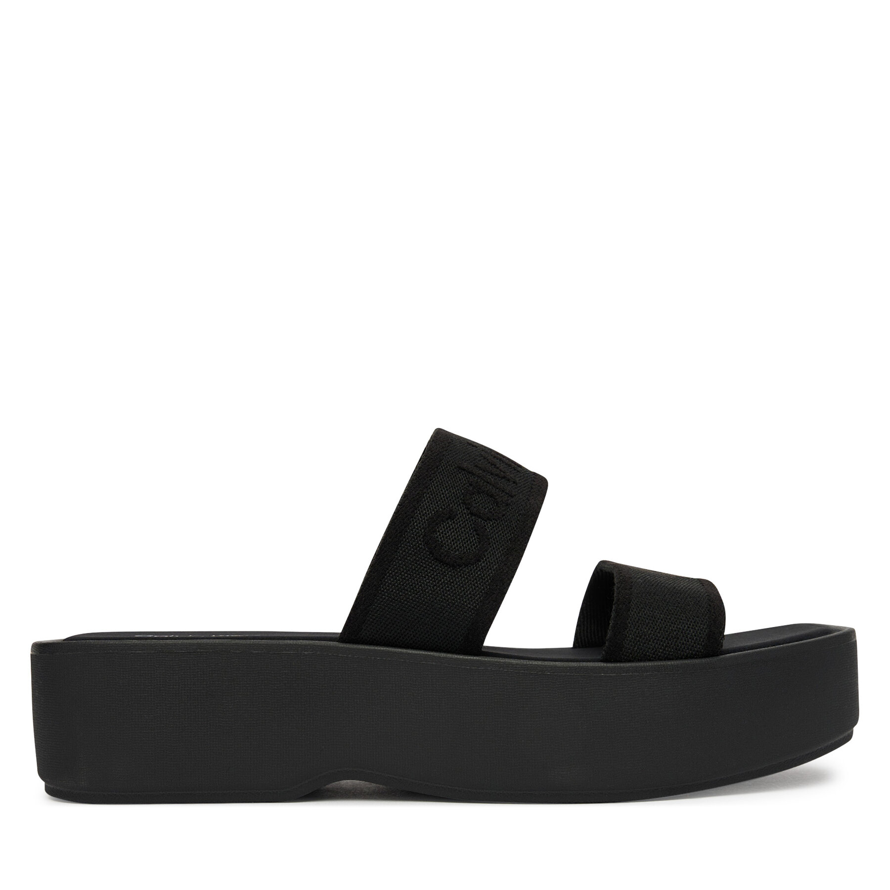 Şlapi Calvin Klein Flatform Sndl Webbing HW0HW02878 Negru
