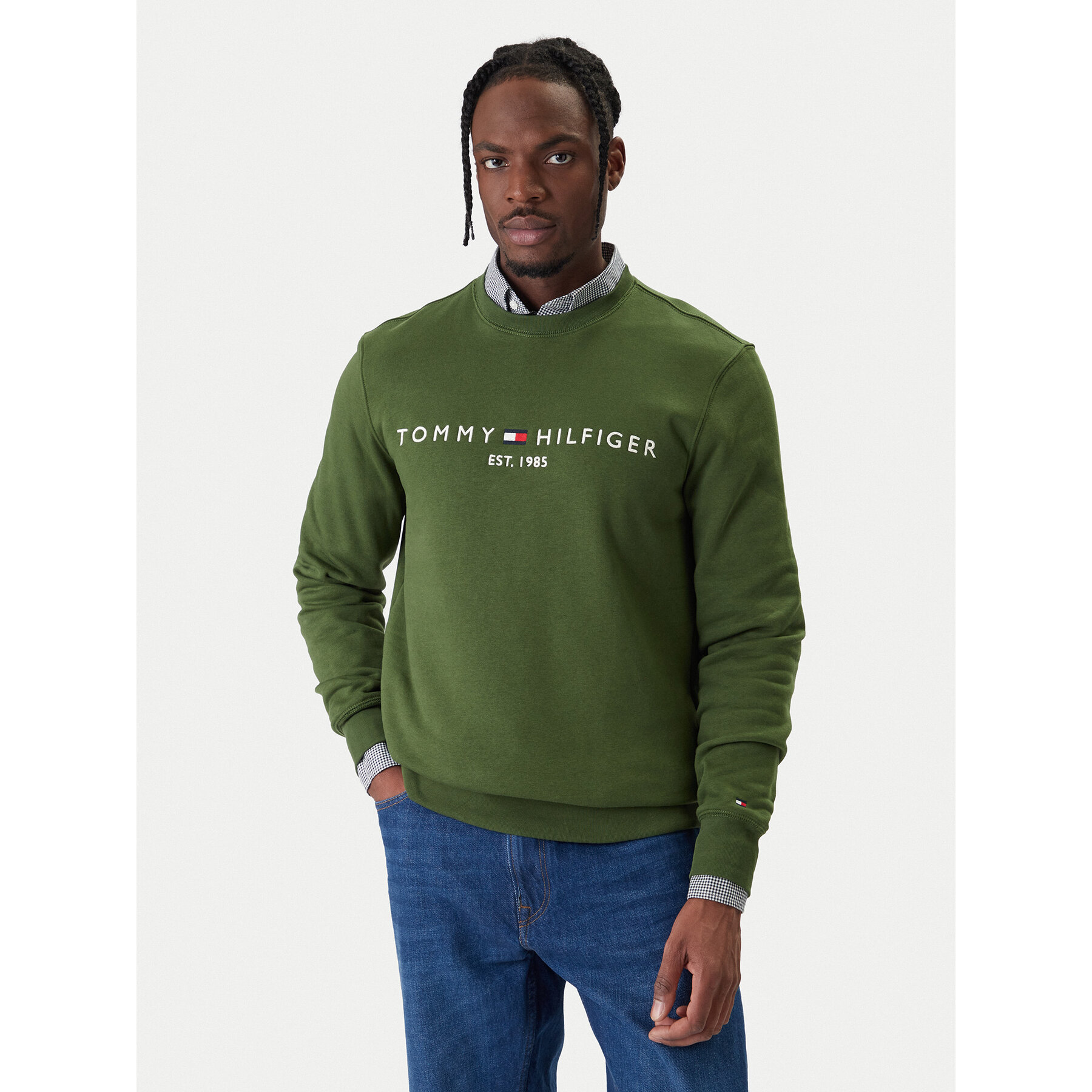 Tommy Hilfiger Sweatshirt Logo MW0MW11596 Grün Regular Fit