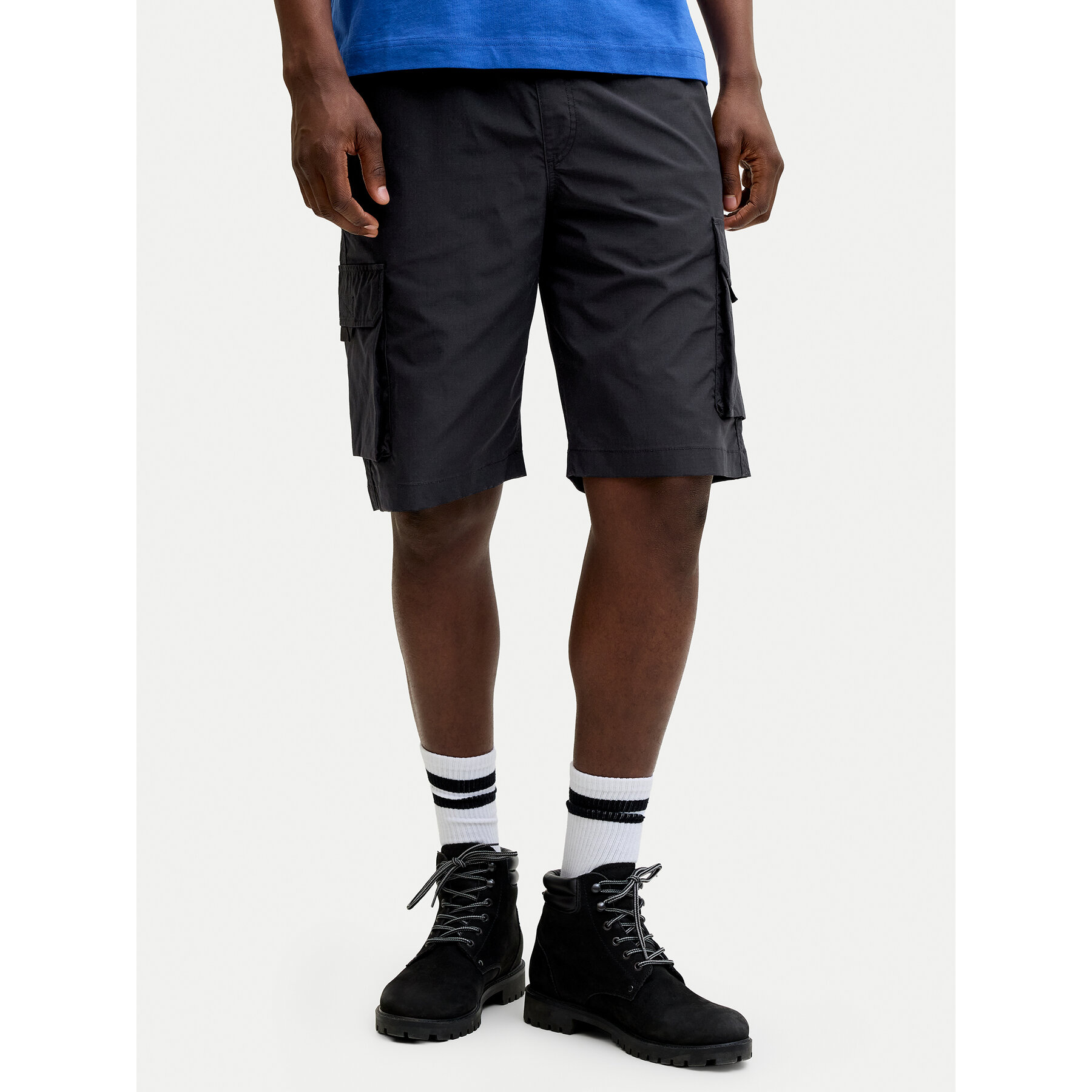 Jack & Jones Stoffshorts Cole Ivan 12288611 Schwarz Regular Fit