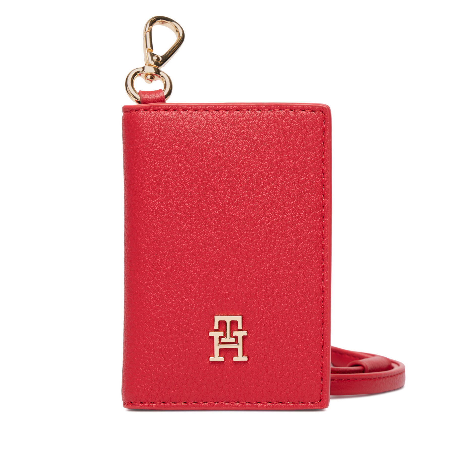 Θήκη πιστωτικών καρτών Tommy Hilfiger Th Icon Cc Holder W/Strap AW0AW18480 Κόκκινο