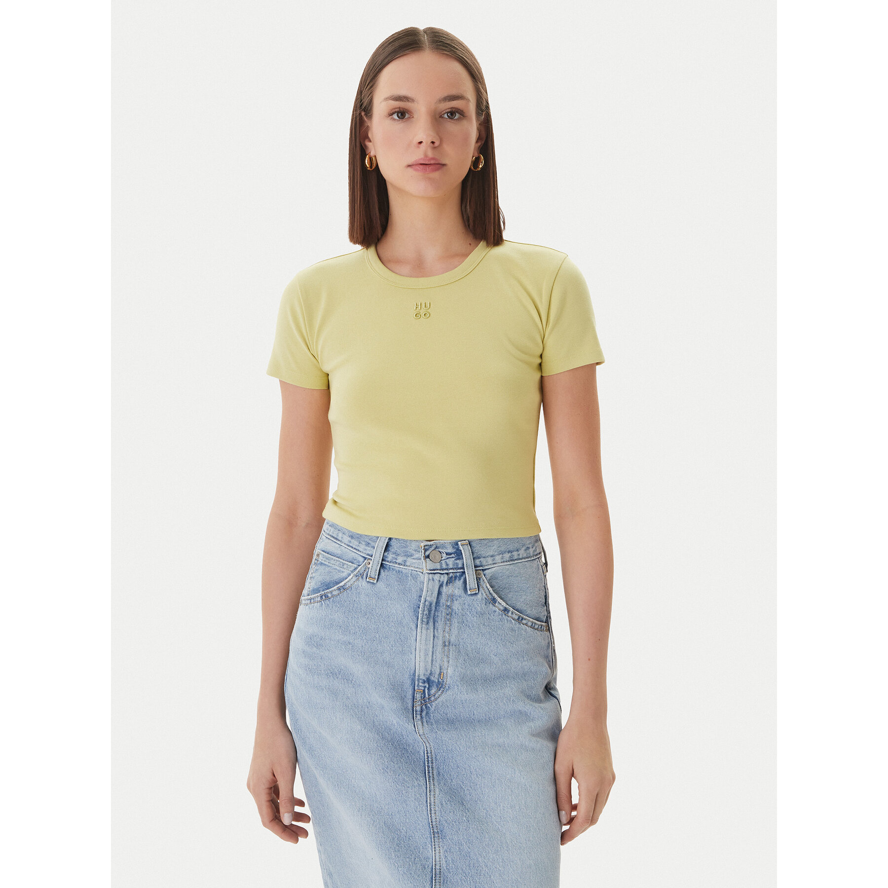 HUGO T-shirt Delanor 50512000 Svijetlo zelena Slim Fit