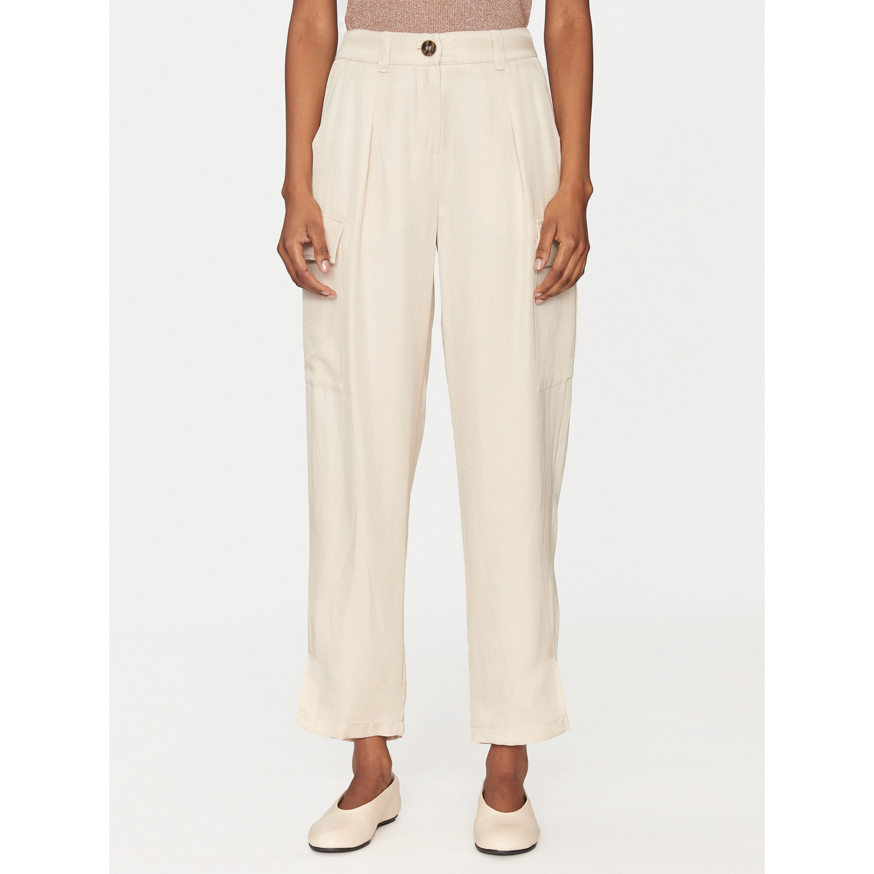 Marella Stoffhose Aia 2515131071 Beige Loose Fit