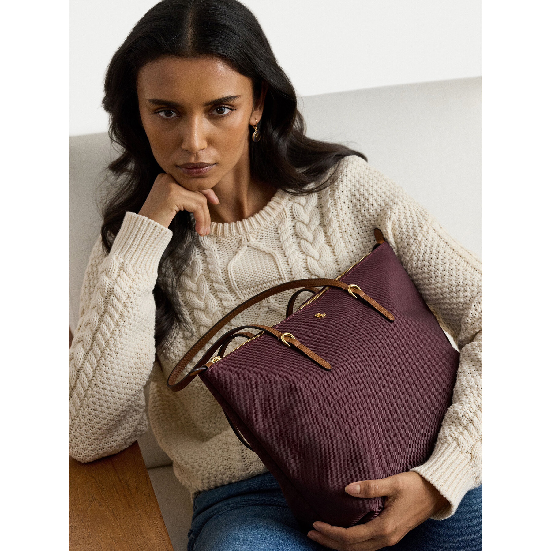 Дамска чанта LAUREN RALPH LAUREN 431916737045 Бордо