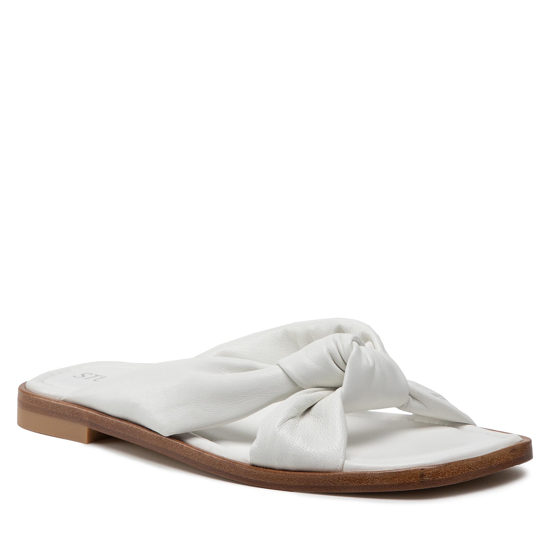 Șlapi Stuart Weitzman Playa Knot Slide SA247 White