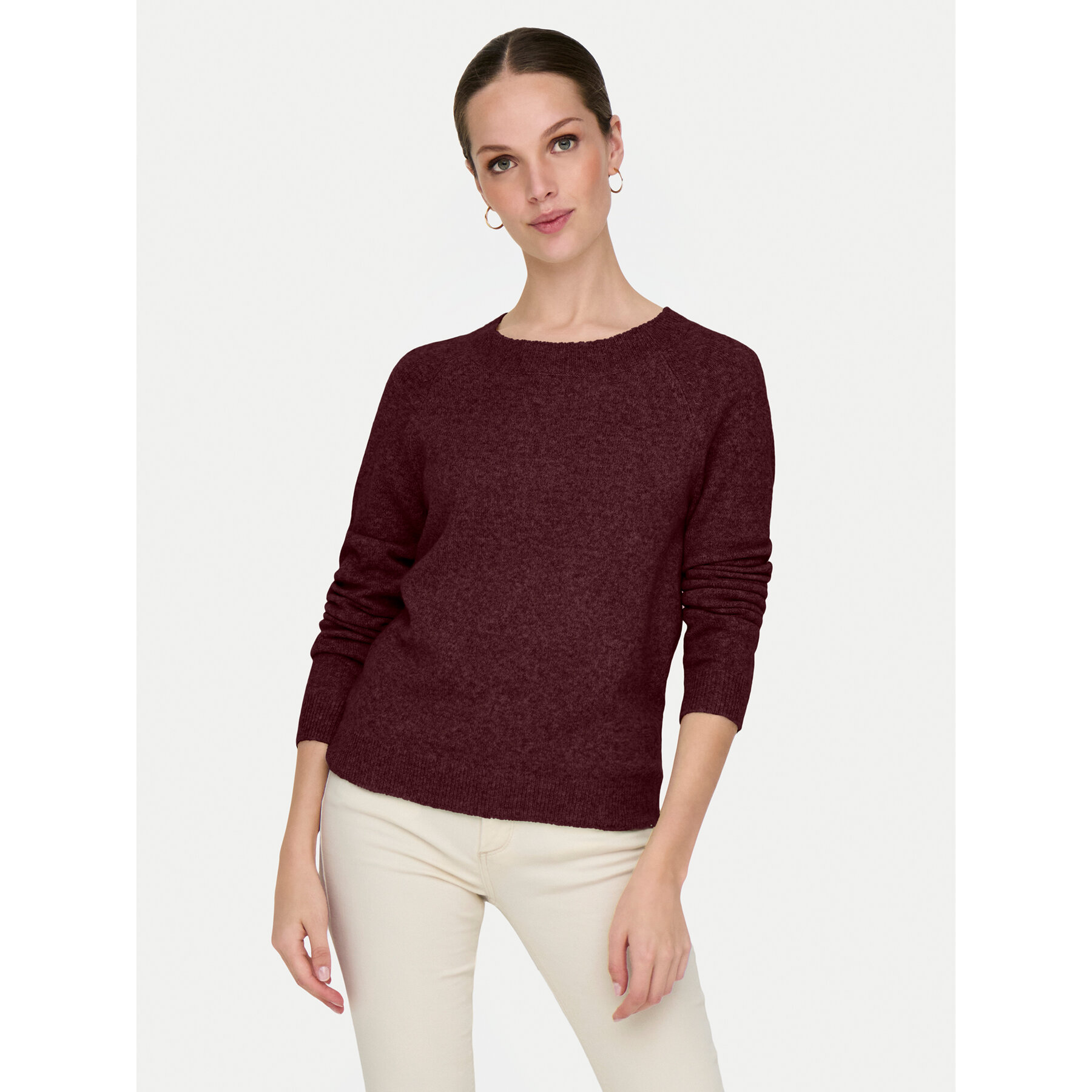 ONLY Pullover Rica 15204279 Dunkelrot Regular Fit