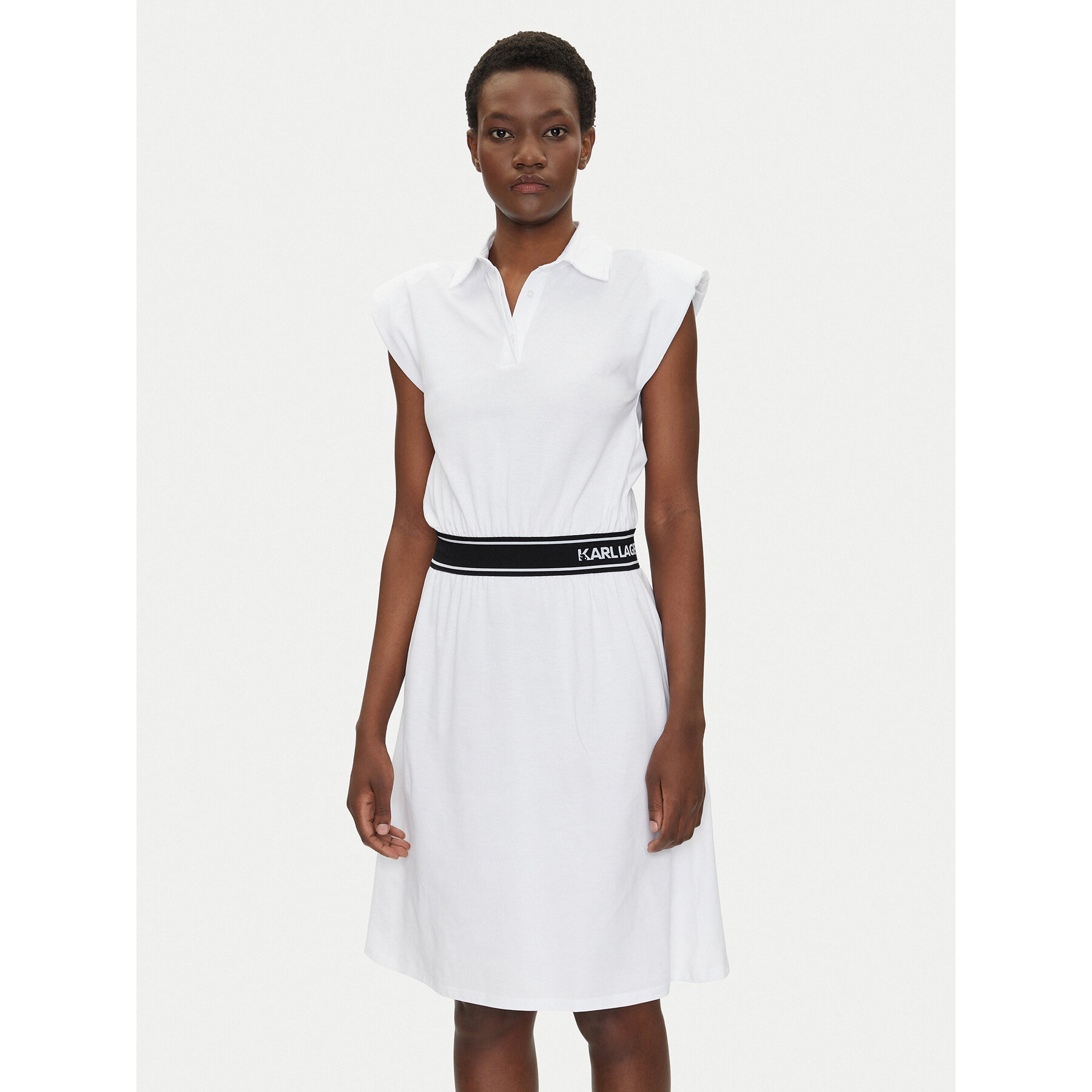 KARL LAGERFELD Kleid für den Alltag A2W13038 Weiß Regular Fit