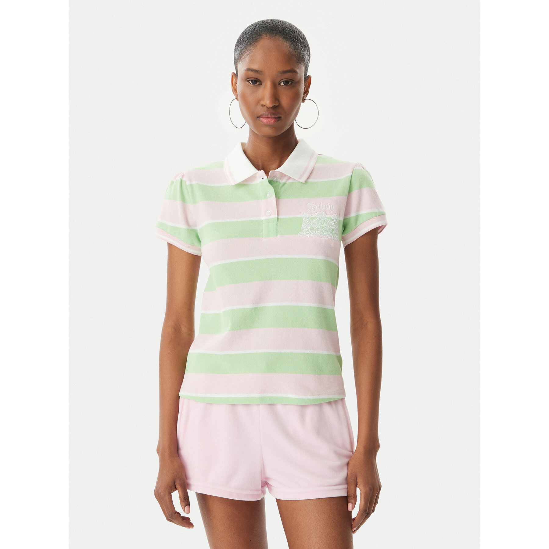 Juicy Couture Poloshirt Juicy Puff JCGCT126015 Grün Slim Fit