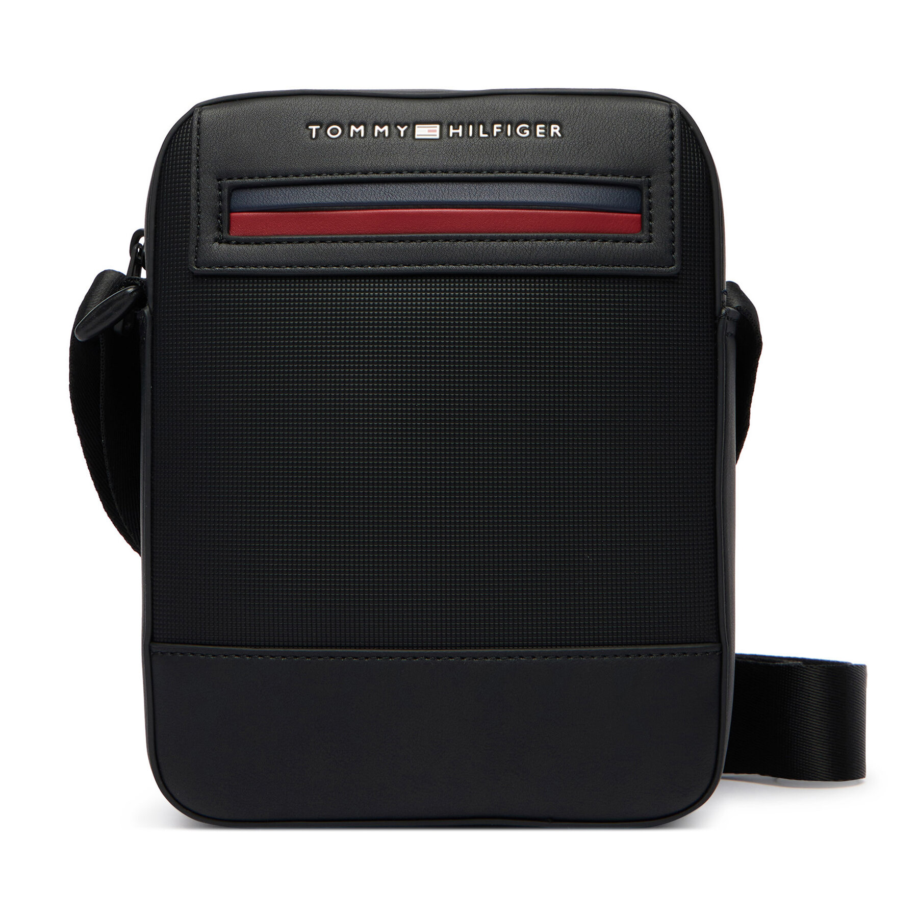 Geantă crossover Tommy Hilfiger Th Foundaiton Mini Reporter AM0AM14156 Negru