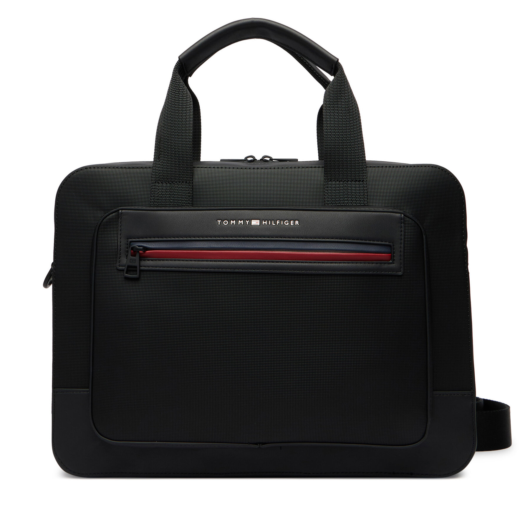Geantă pentru laptop Tommy Hilfiger Th Foundation Computer Bag AM0AM14158 Negru