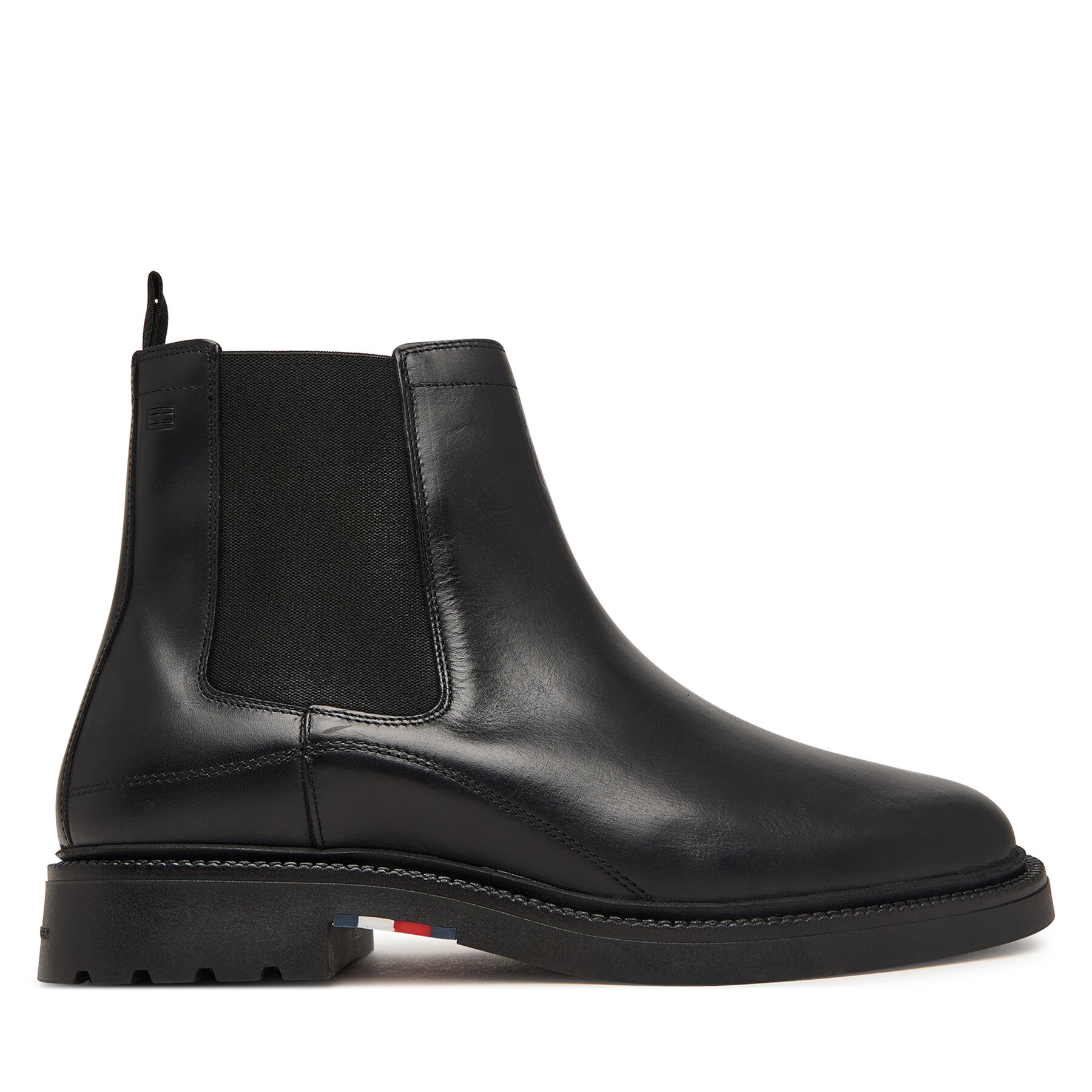 Gležnjarji Chelsea Tommy Hilfiger Corporate Casual Lth Chelsea FM0FM05966 Črna