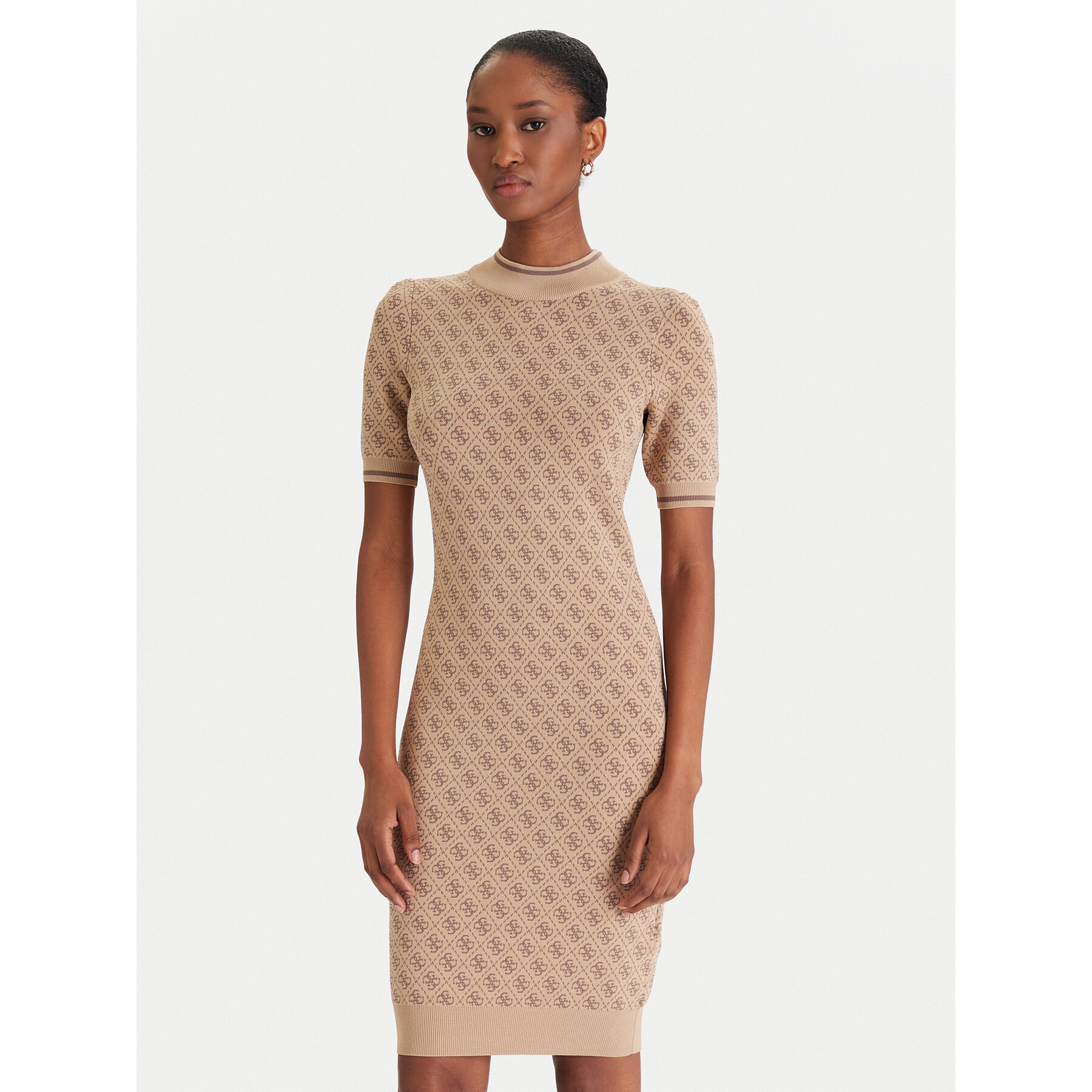 Guess Strickkleid W3YK39 Z37K0 Beige Slim Fit