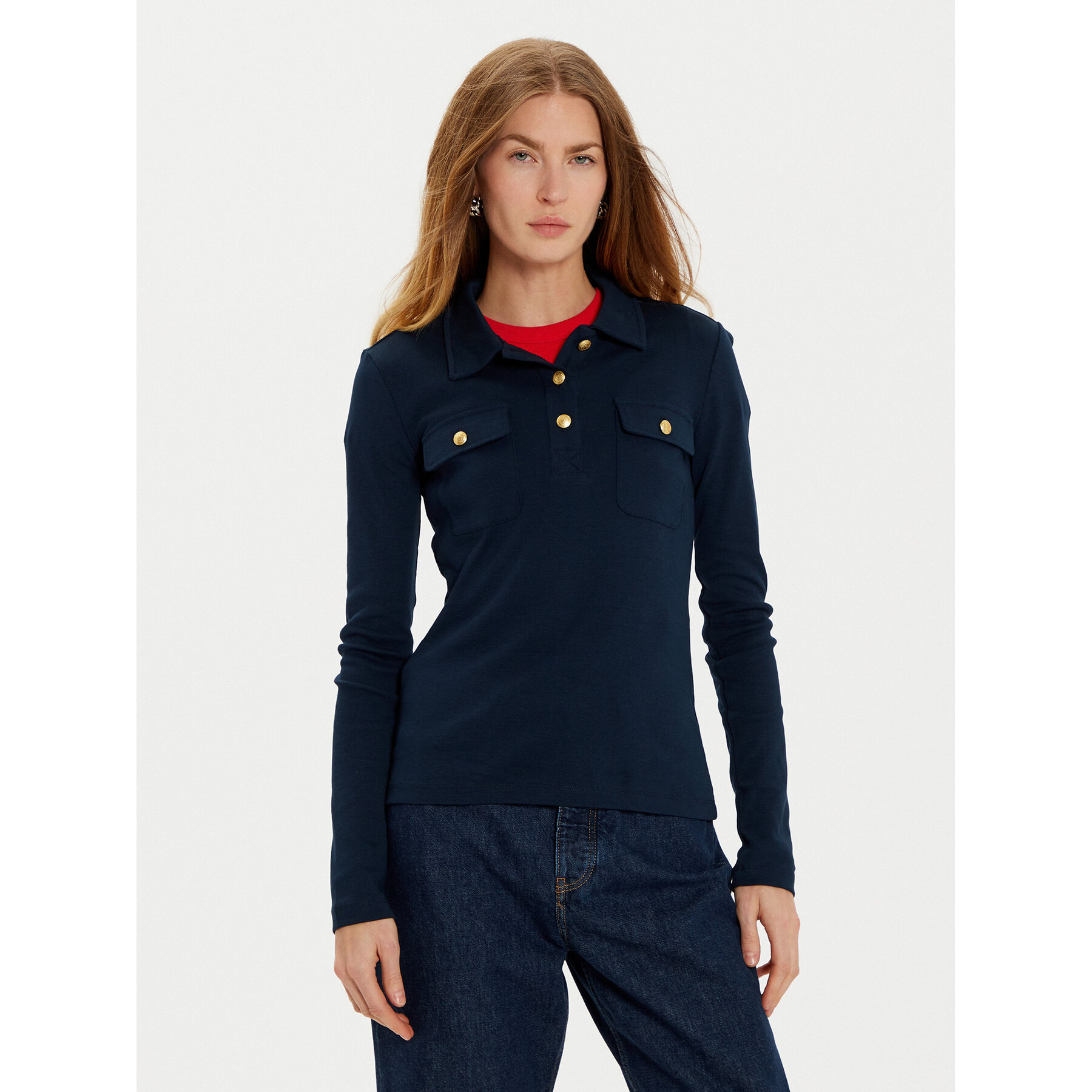 Tommy Hilfiger Pólóing WW0WW45308 Sötétkék Slim Fit